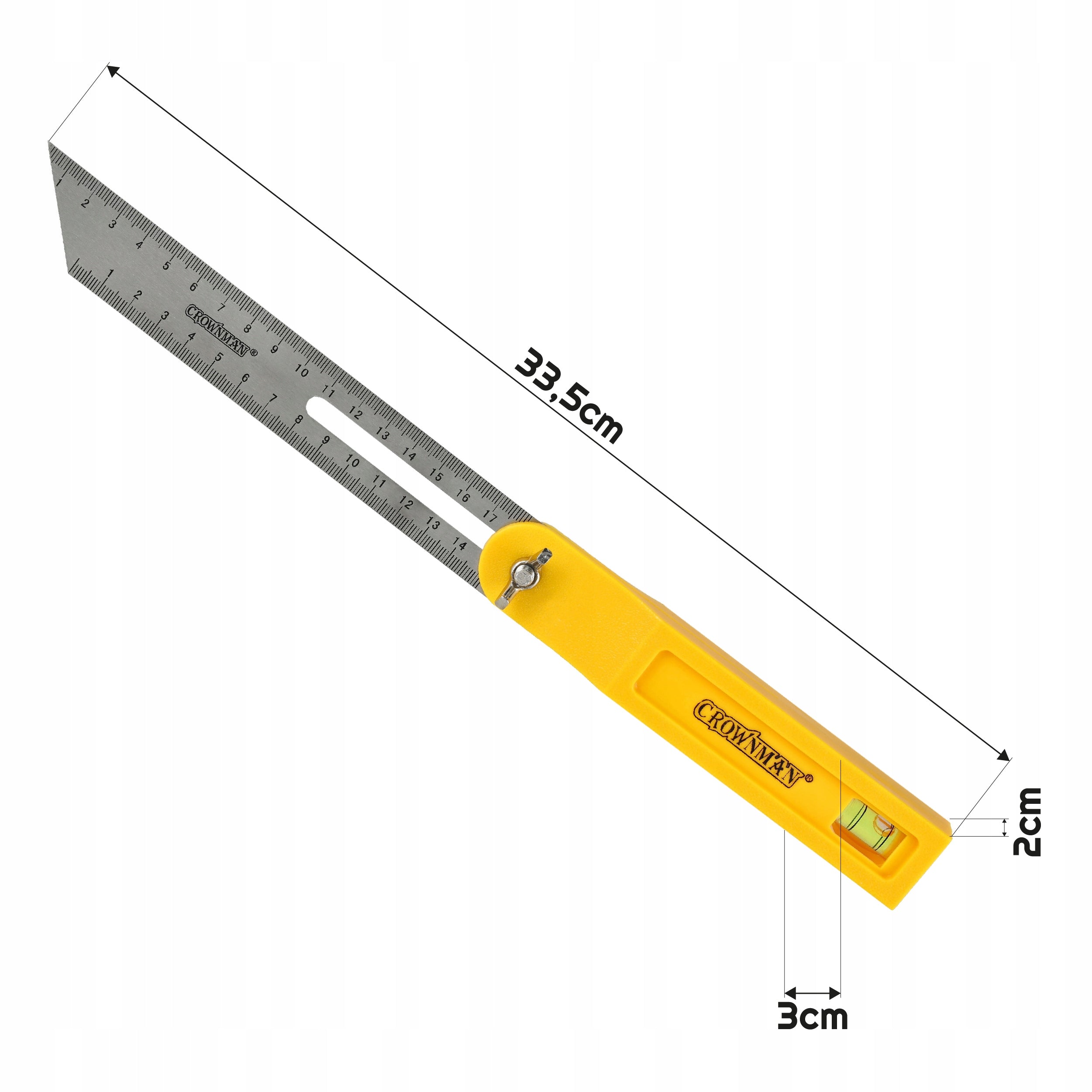 Adjustable Angle with Level Libel 330 mm Butterfly Nut Manufacturer code Kątownik Nastawny Regulowany Z Libelką 330 mm