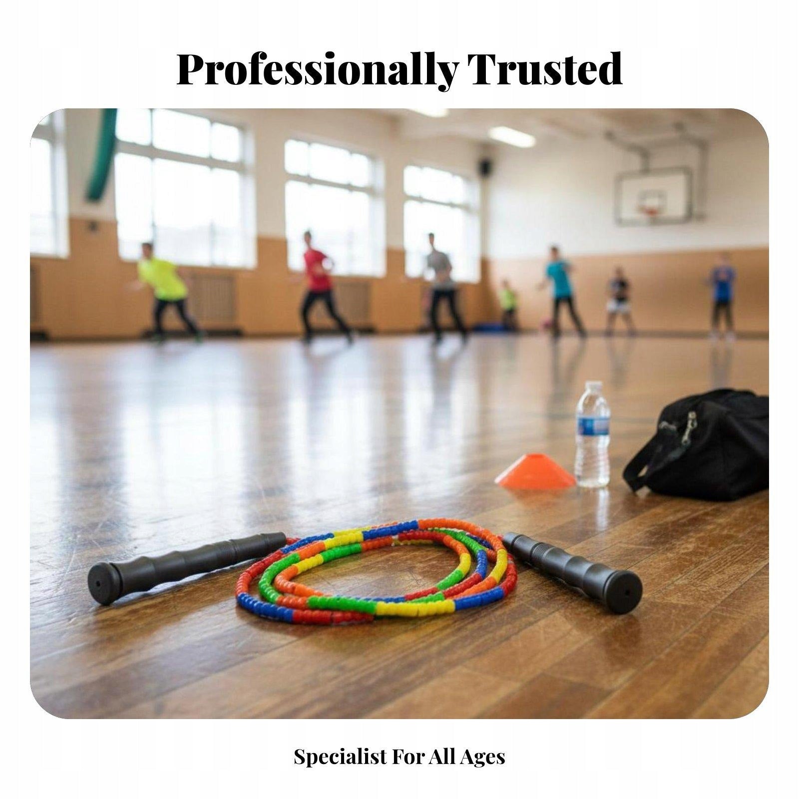 Adjustable Beaded leap Rope, Bamboo Segment, Fitness Skipping Rope Orange Brand no brand