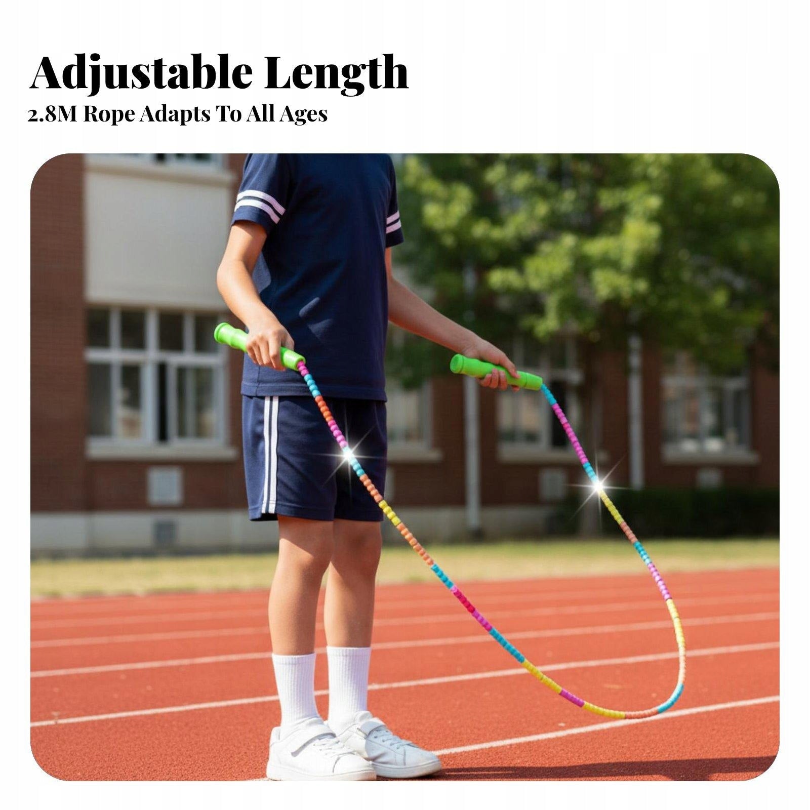 Adjustable Beaded leap Rope, Bamboo Segment, Fitness Skipping Rope Yellow Brand no brand