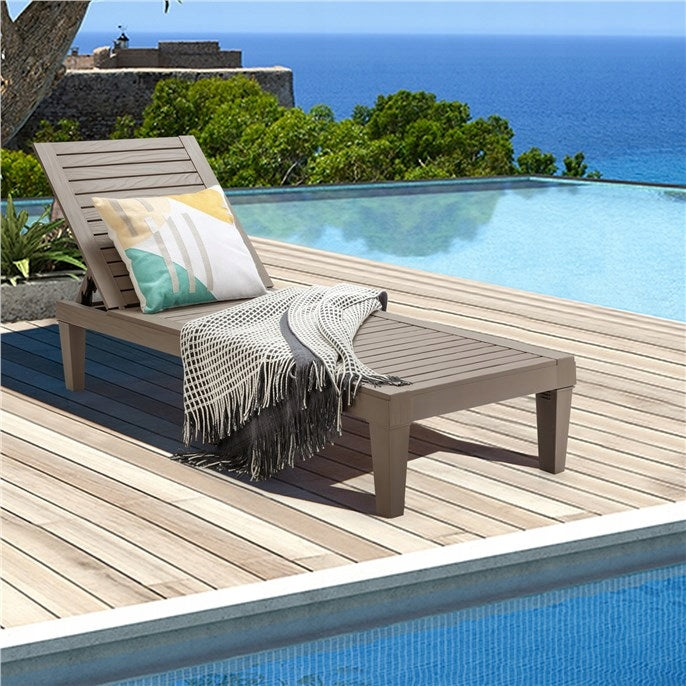 Adjustable Garden Lounger Chaise Lounge Brand Costway