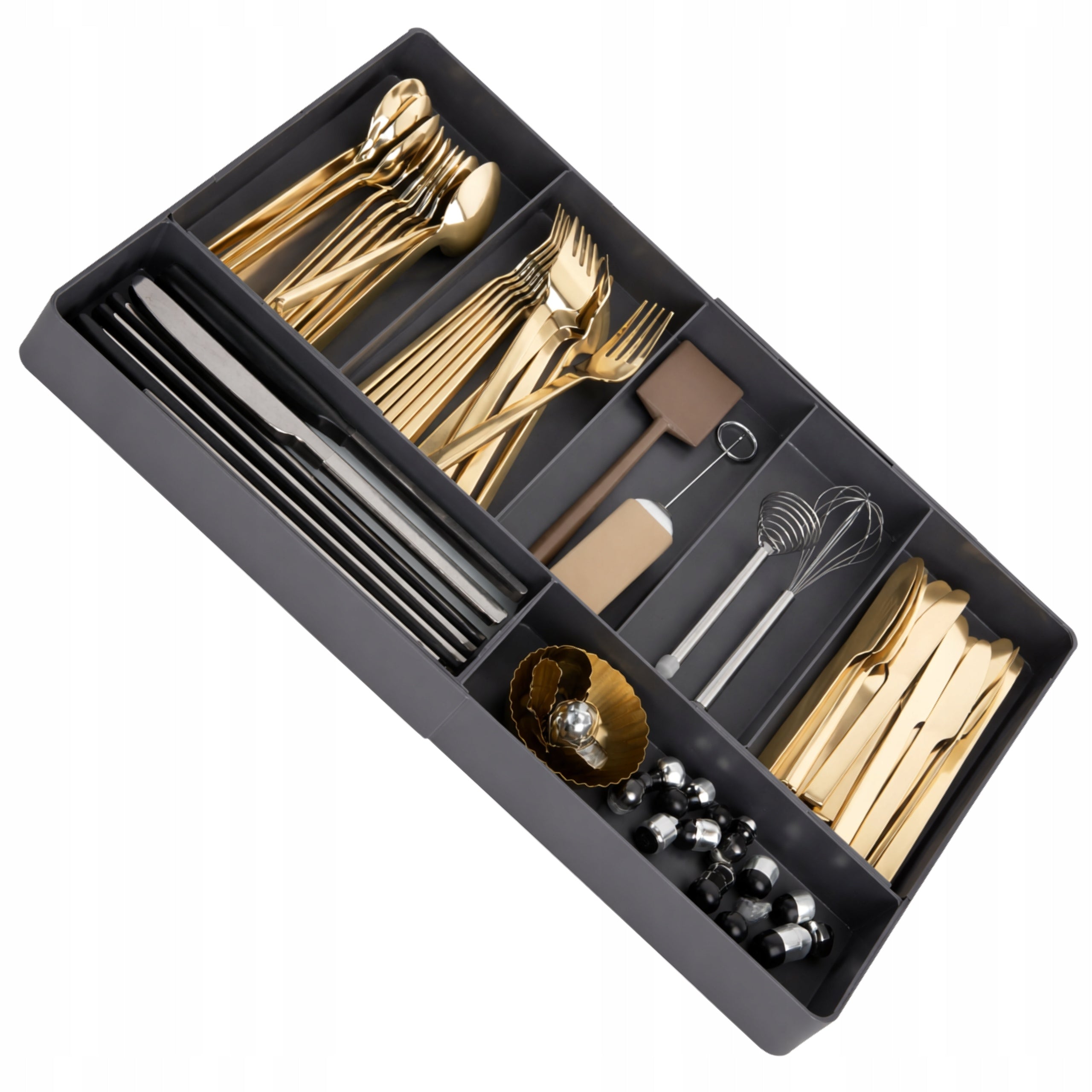 Adjustable Organizer Refill for Cutlery and Kitchen Drawer Utensils Manufacturer code Organizer Rozsuwany Czarny Na Sztućce