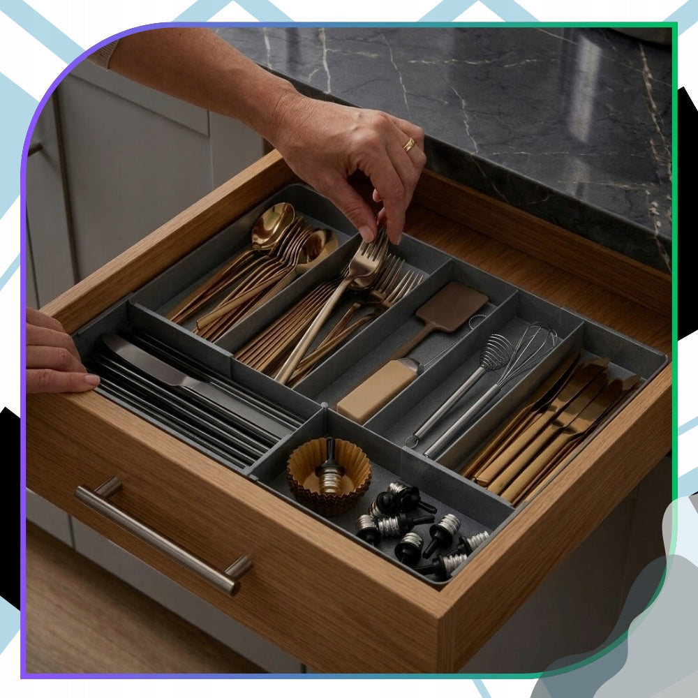 Adjustable Organizer Refill for Cutlery and Kitchen Drawer Utensils Product width 39 cm