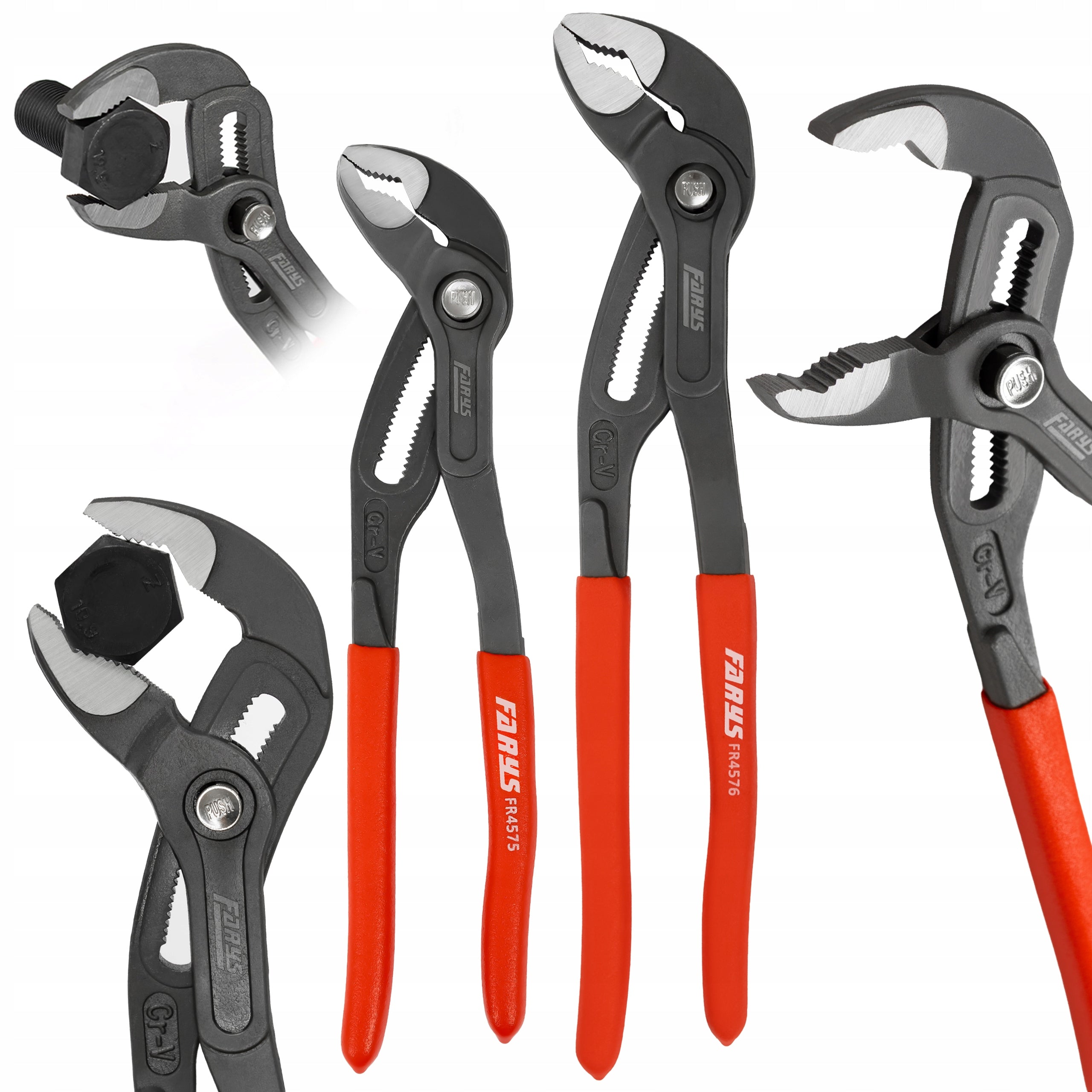 Adjustable Pliers 250mm 300mm Cobra Pipe Wrench Set of 2pcs Farys