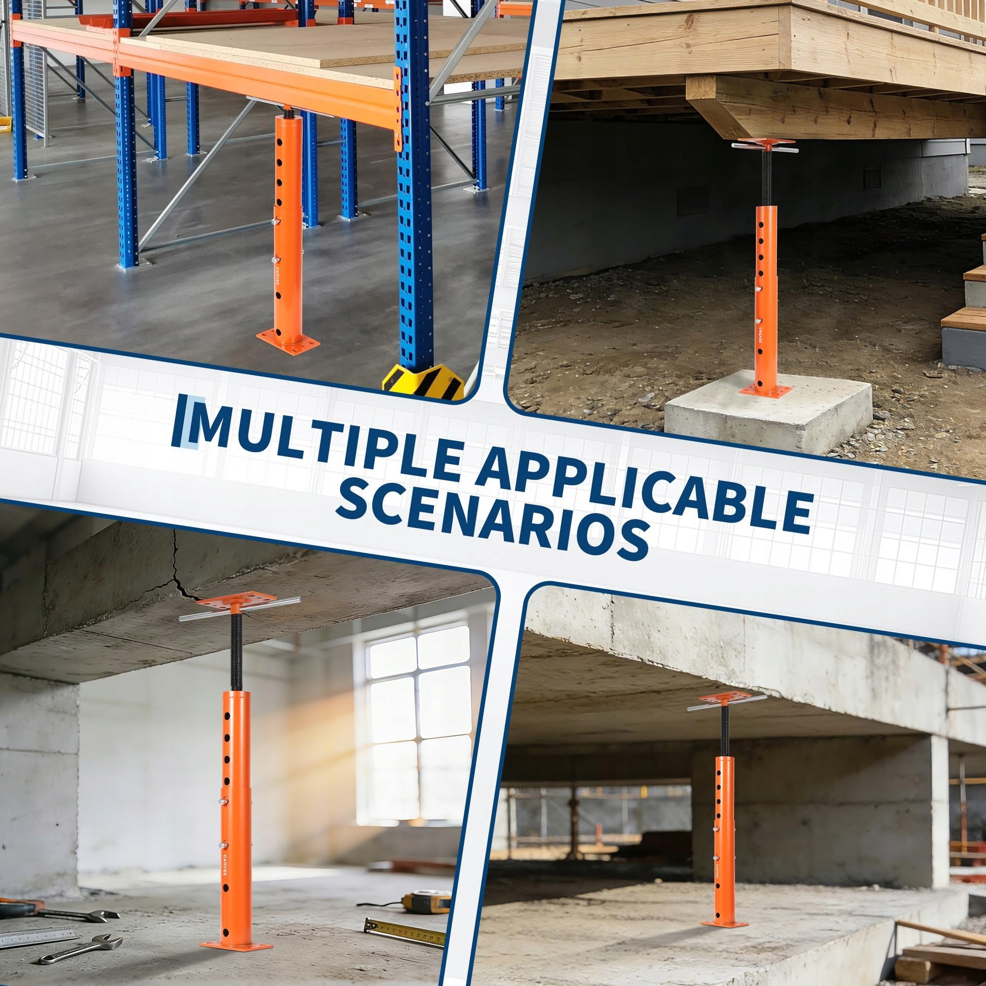 Adjustable Steel Support Posts, 5.5T, 48-91cm, Swivel Base Brand no brand
