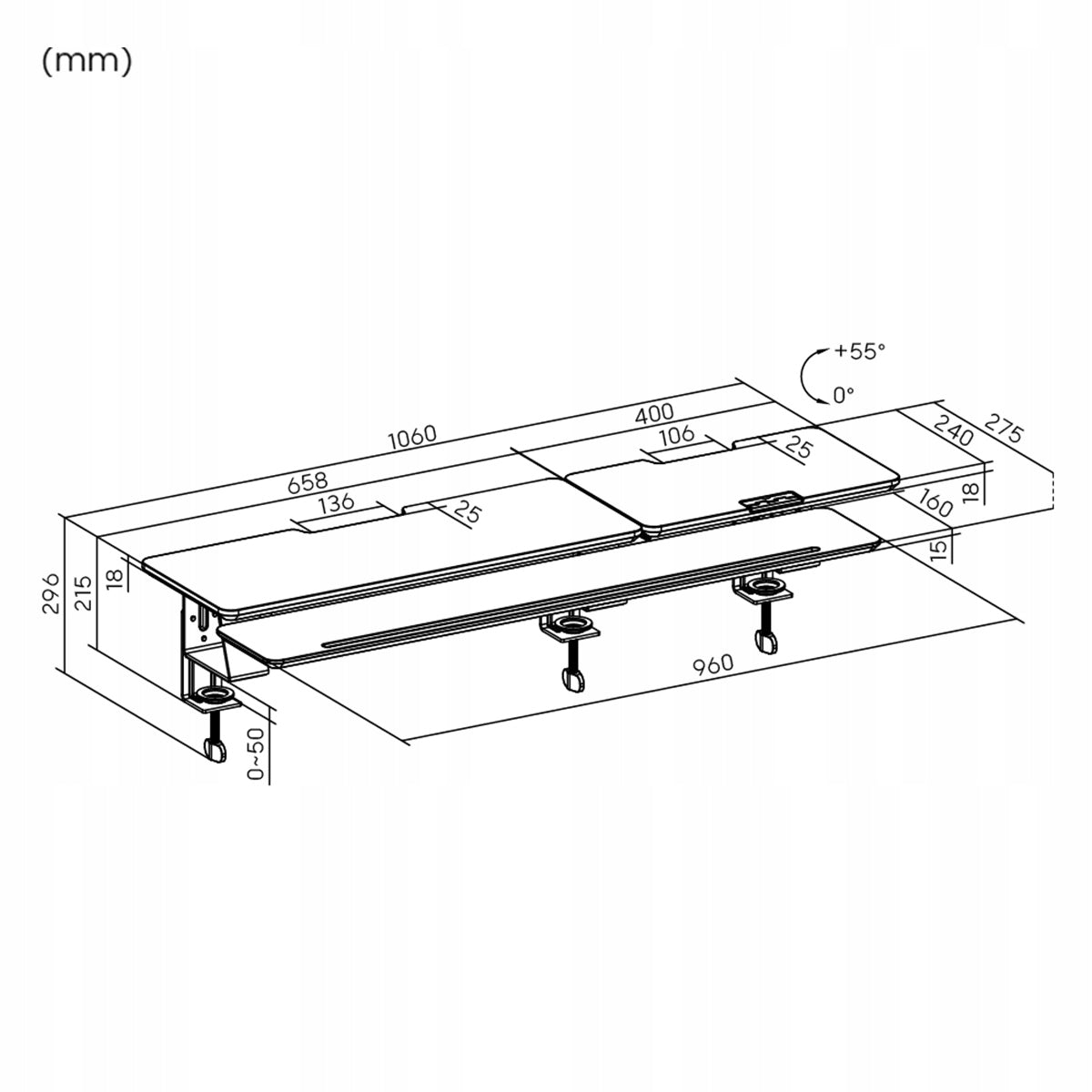 Adjustable Three-Piece Desk Shelf Spacetronik for Laptop Monitor EAN (GTIN) 5903031058581