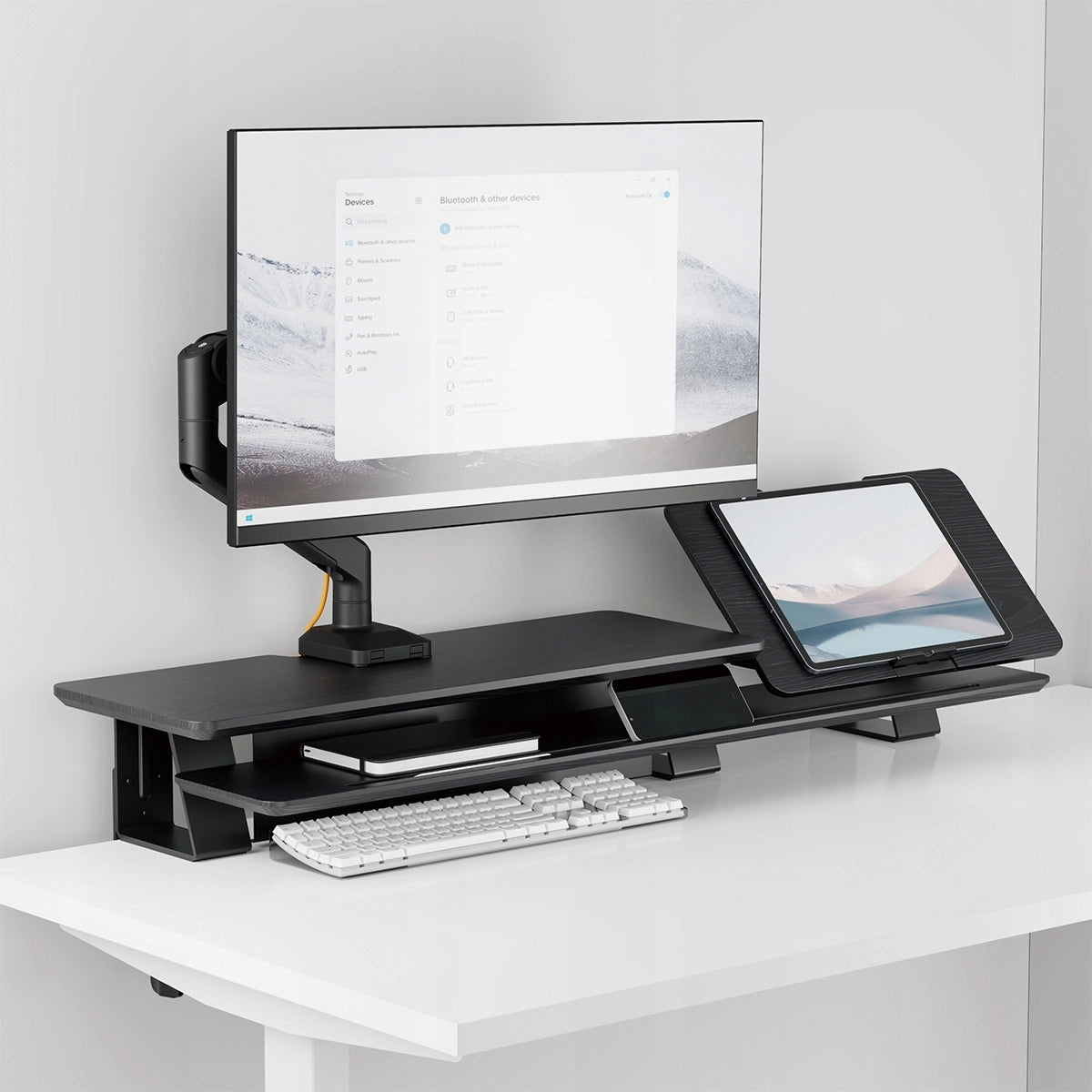 Adjustable Three-Piece Desk Shelf Spacetronik for Laptop Monitor Manufacturer code SPPHUGEL13B