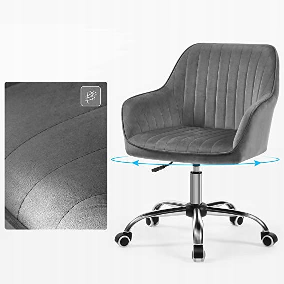 Adjustable Velvet Swivel Office Chair Brand Kochamy meble