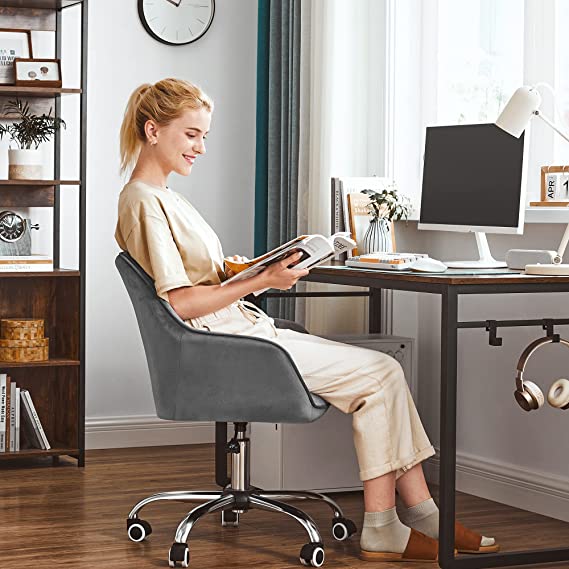 Adjustable Velvet Swivel Office Chair Kind rotary