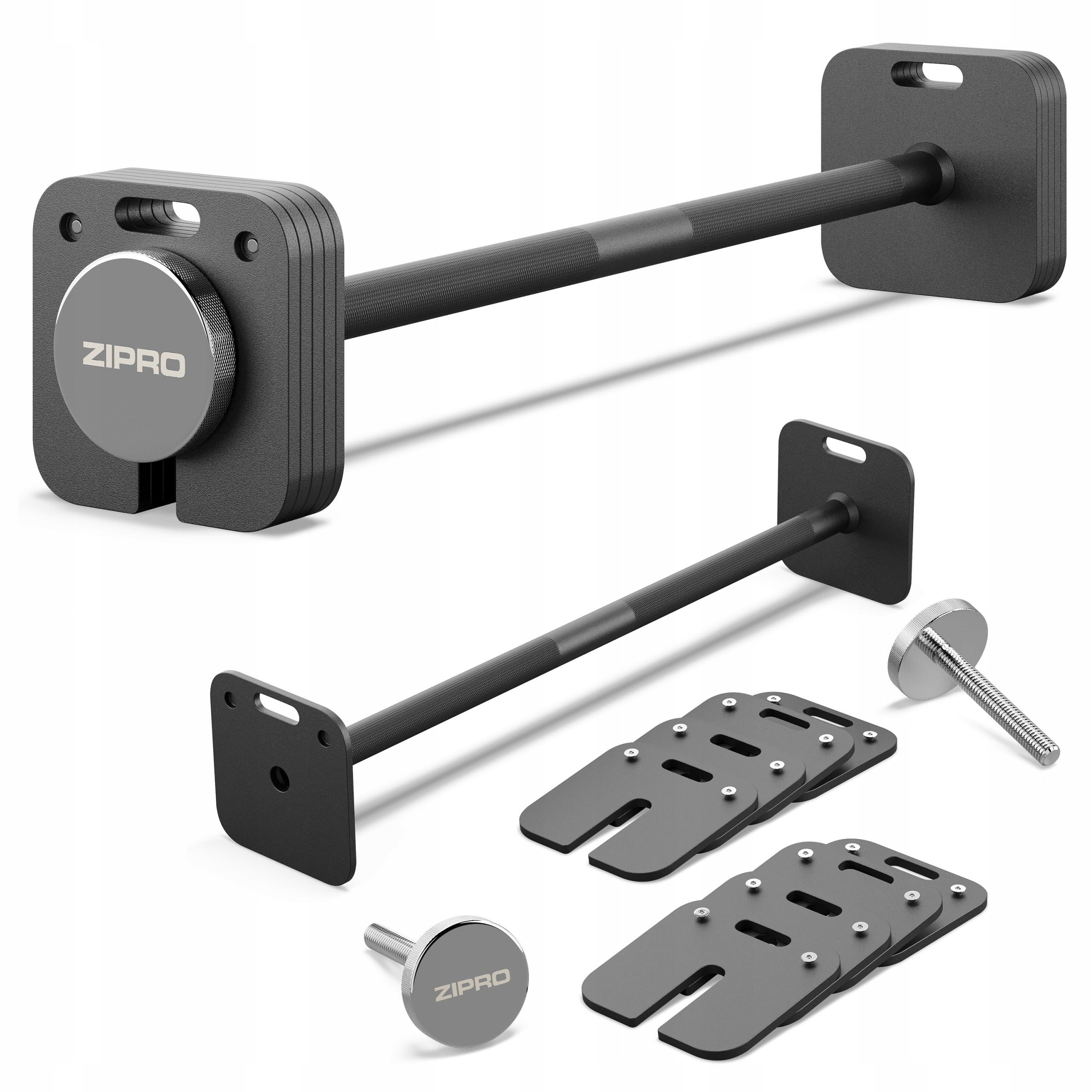 Adjustable barbell bar with load QUICK ADJUSTMENT 8,5-27,3kg - SQUARE Zipro