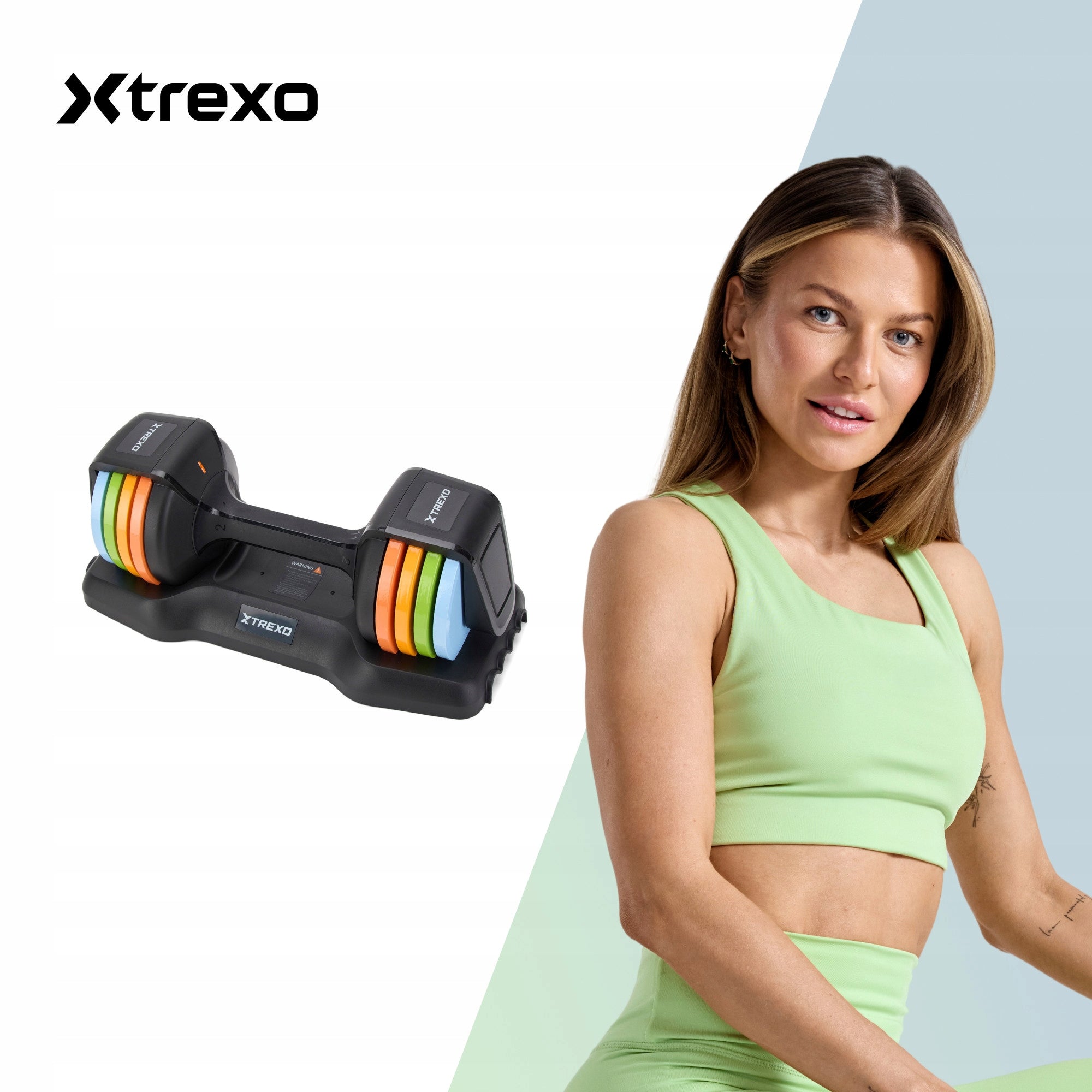 Adjustable dumbbell XTREXO WITH STAND 11,5 kg multicolor STEEL RUBBERIZED Packaging status original