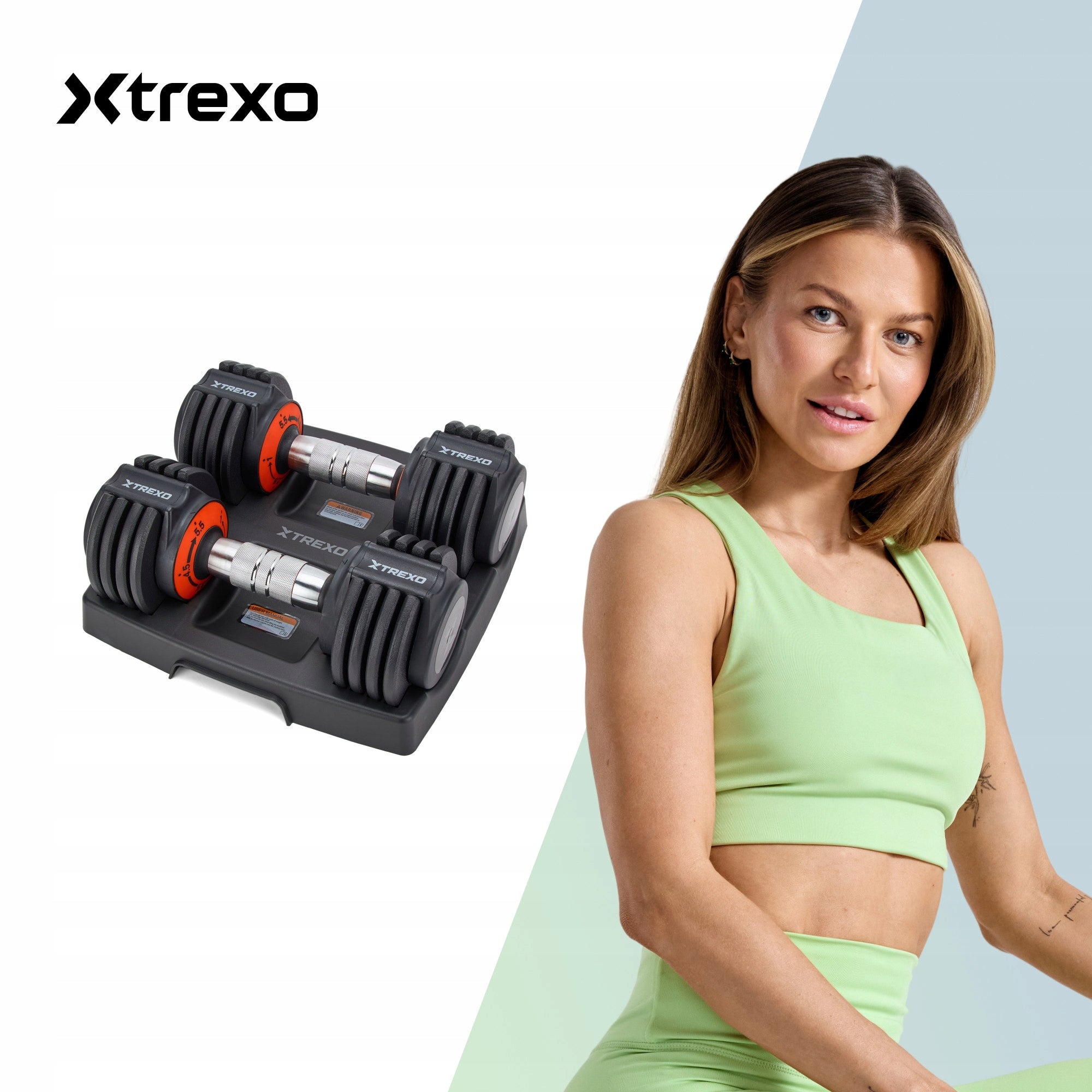 Adjustable dumbbell set XTREXO 2x5,75kg black 11,5kg FOR EXERCISE SOLID Packaging status original