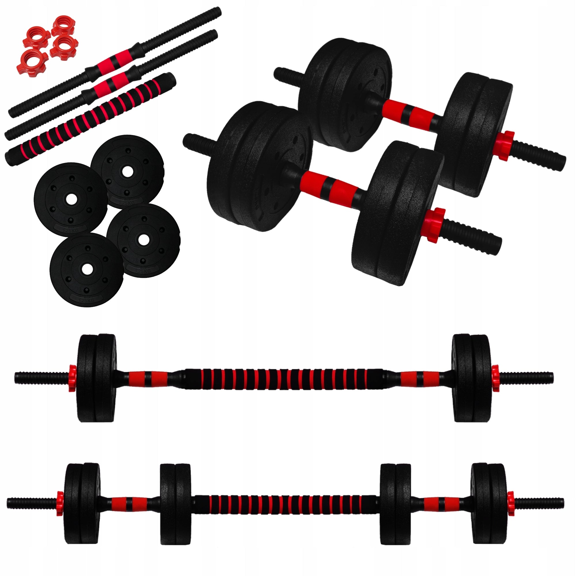 Adjustable dumbbells 2x5 kg set 10kg with connector griffins plates load