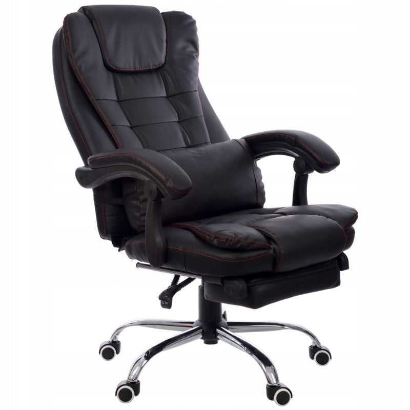 Adjustable office chair BLACK footrest GIOSEDIO FBK004R (red stitching) Packaging status original