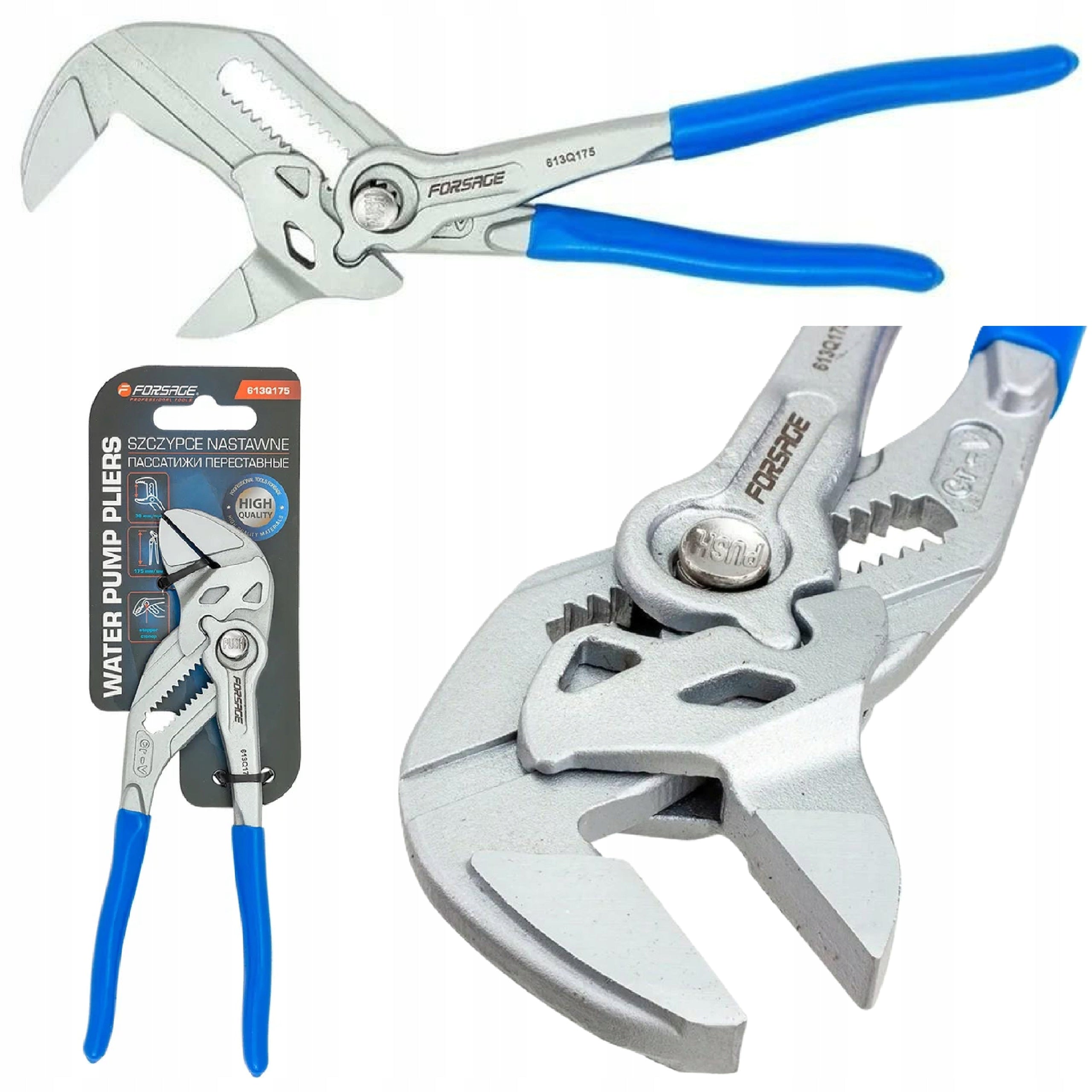 Adjustable pliers with universal locking button Cr-V 250mm