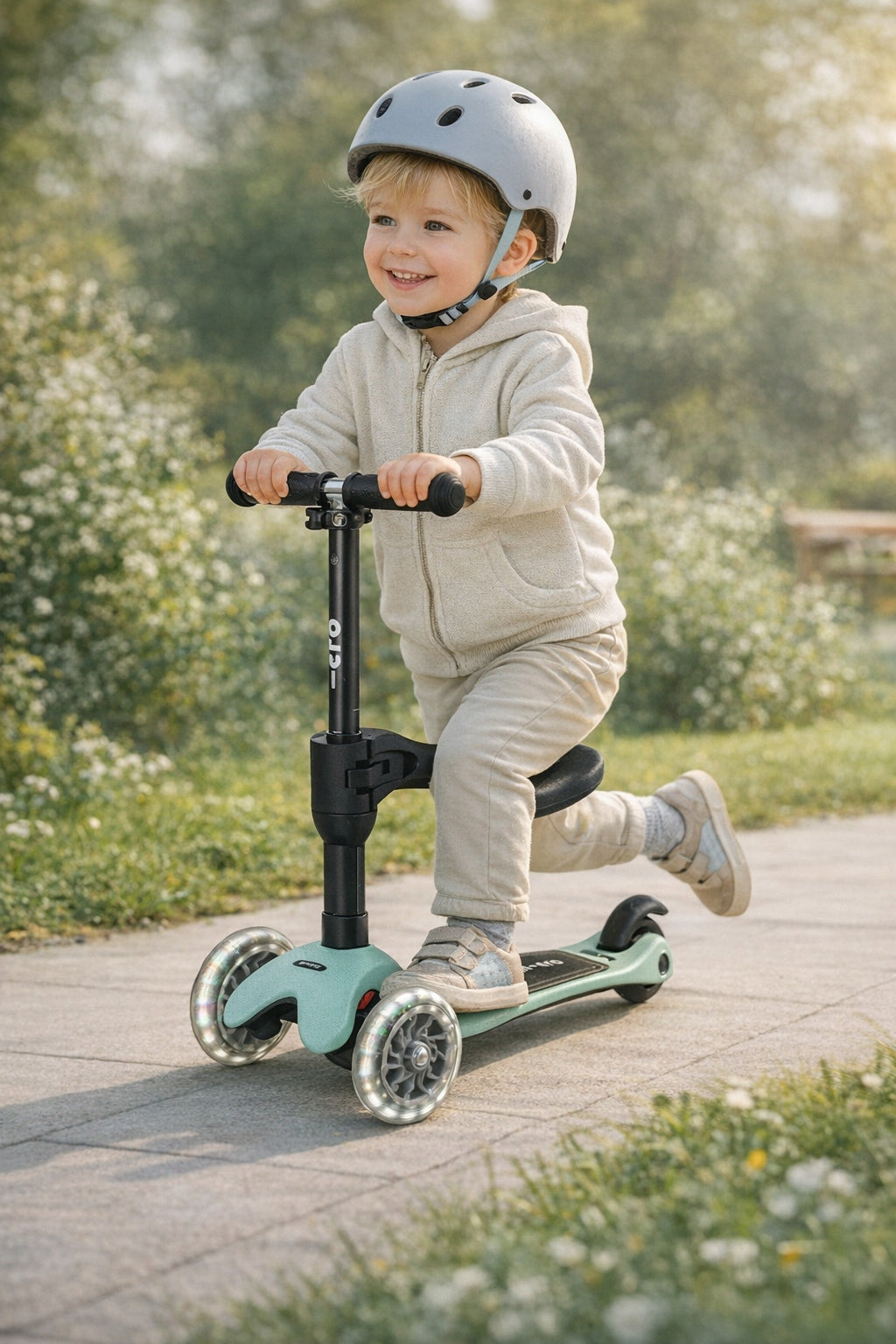 Adjustable scooter + seat 3in1 MMD 380 Led MINI MICRO DELUXE 1-5 Years Kind tri-wheeled