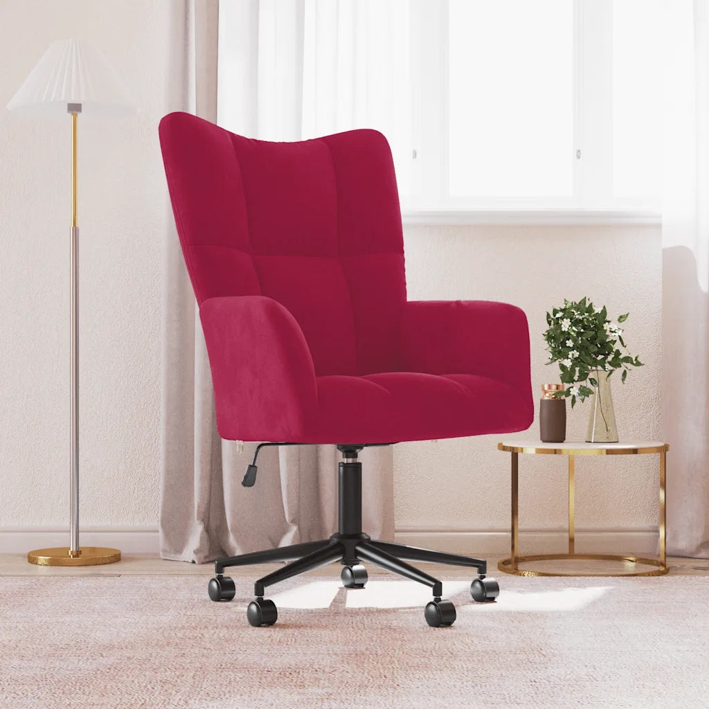 Adjustable swivel chair, wine red, 61,5 x 69 x (94,5-102) cm Packaging status original