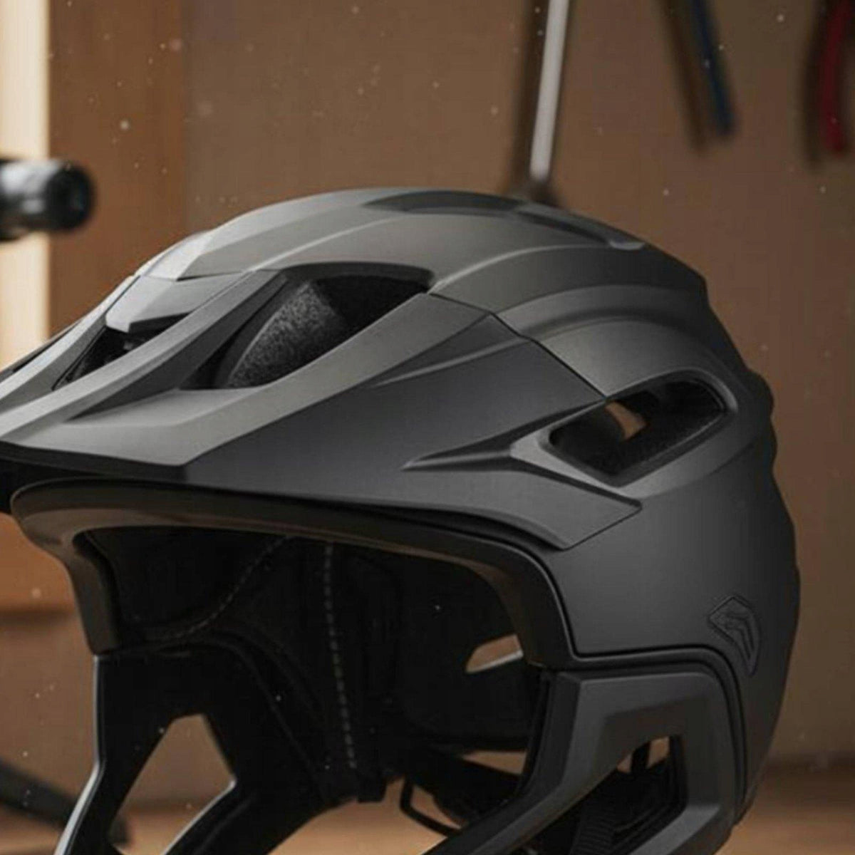 Adult Cycling Headgear Full Face Mountain Bike Helmet PC EPS Black Manufacturer no brand