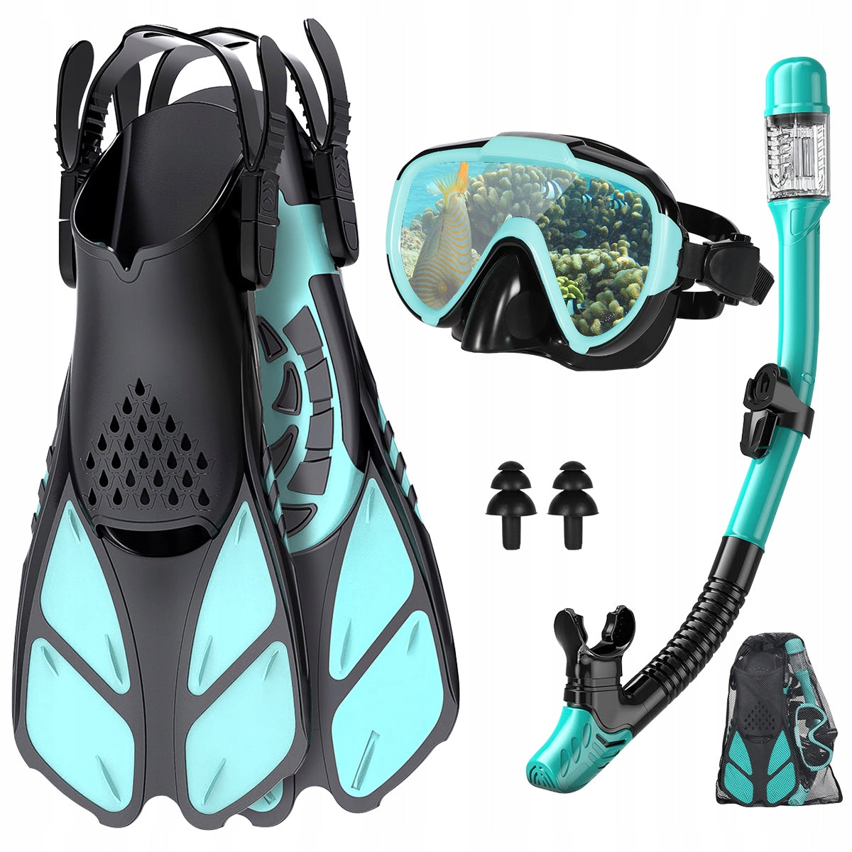 Adult Diving Set With Fins Dry Pipe 42-47