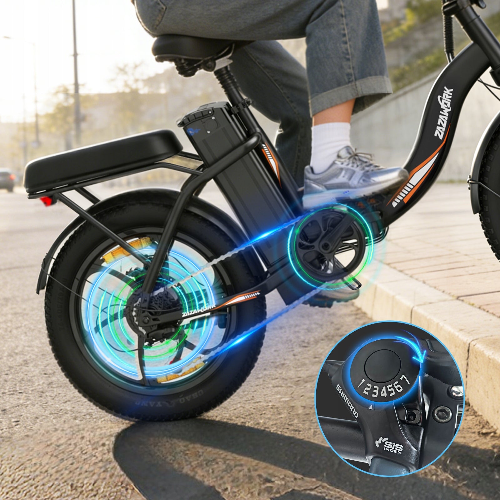 Adult Electric Bike ZAZAWORK C16 250W 16Ah 20" Folding E-bike Frame size M