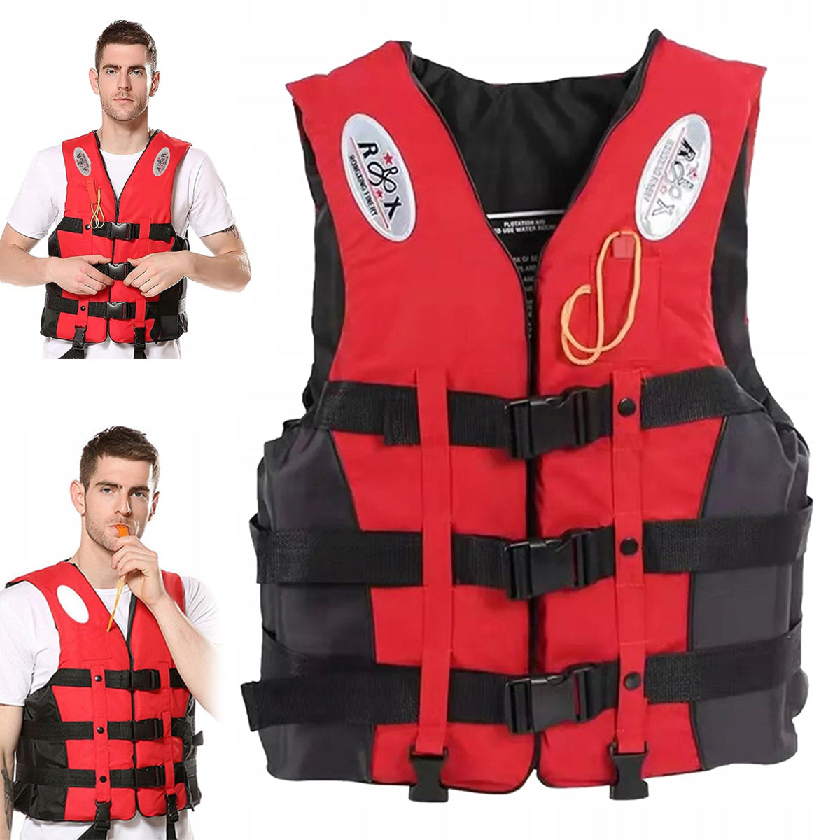 Adult Life Jacket for Boat Swimming with Whistle!