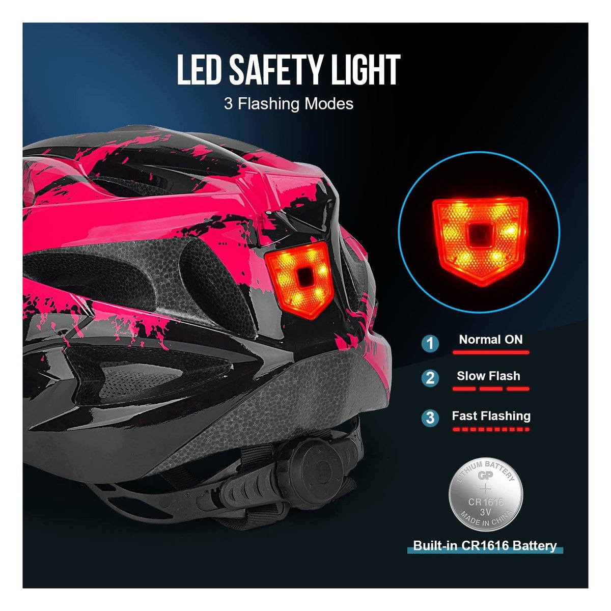Adult bicycle helmet - With rear light - Size 57-62 cm EAN (GTIN) 8721663013177