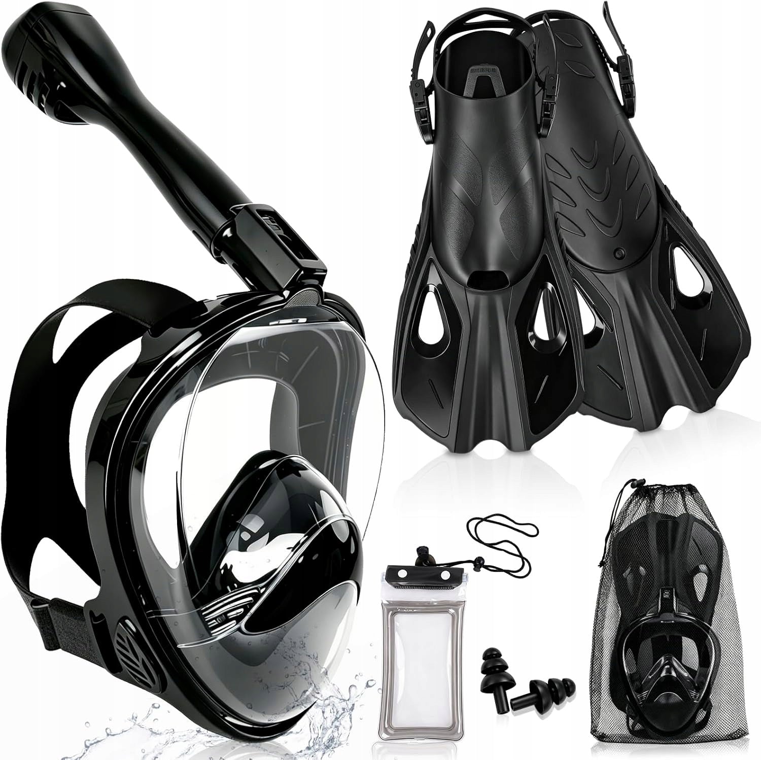 Adult diving set, 180° panoramic view, mask for