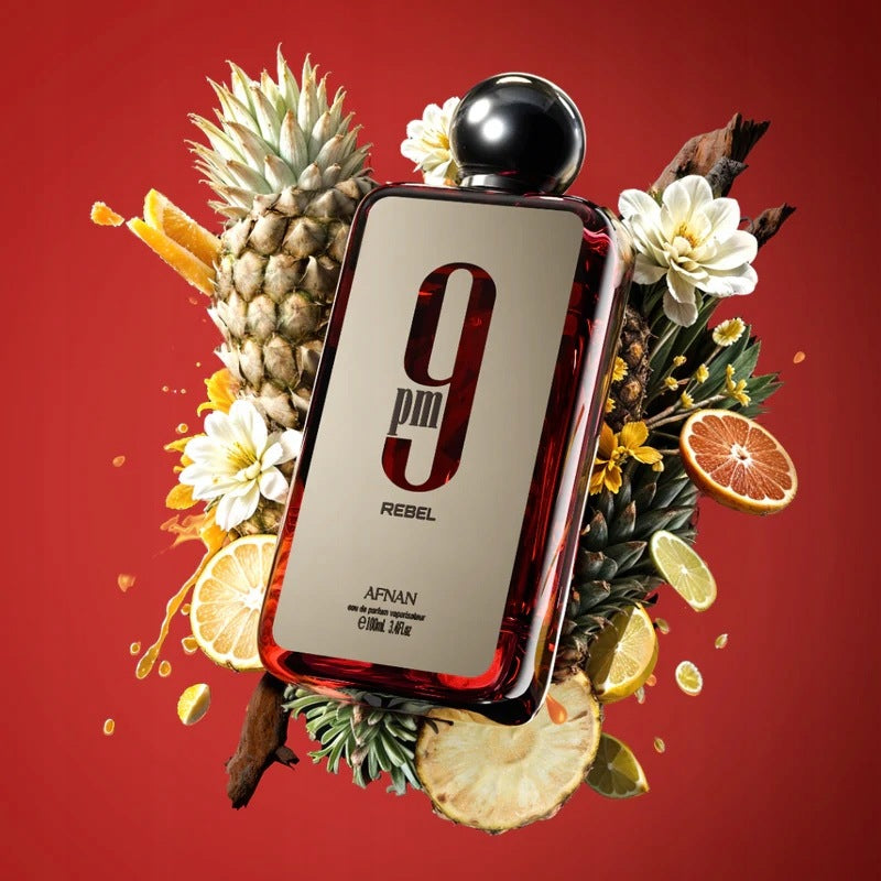 Afnan 9 PM Rebel Perfumed Water Unisex 100 ml EDP Fruit and Wood Brand Afnan