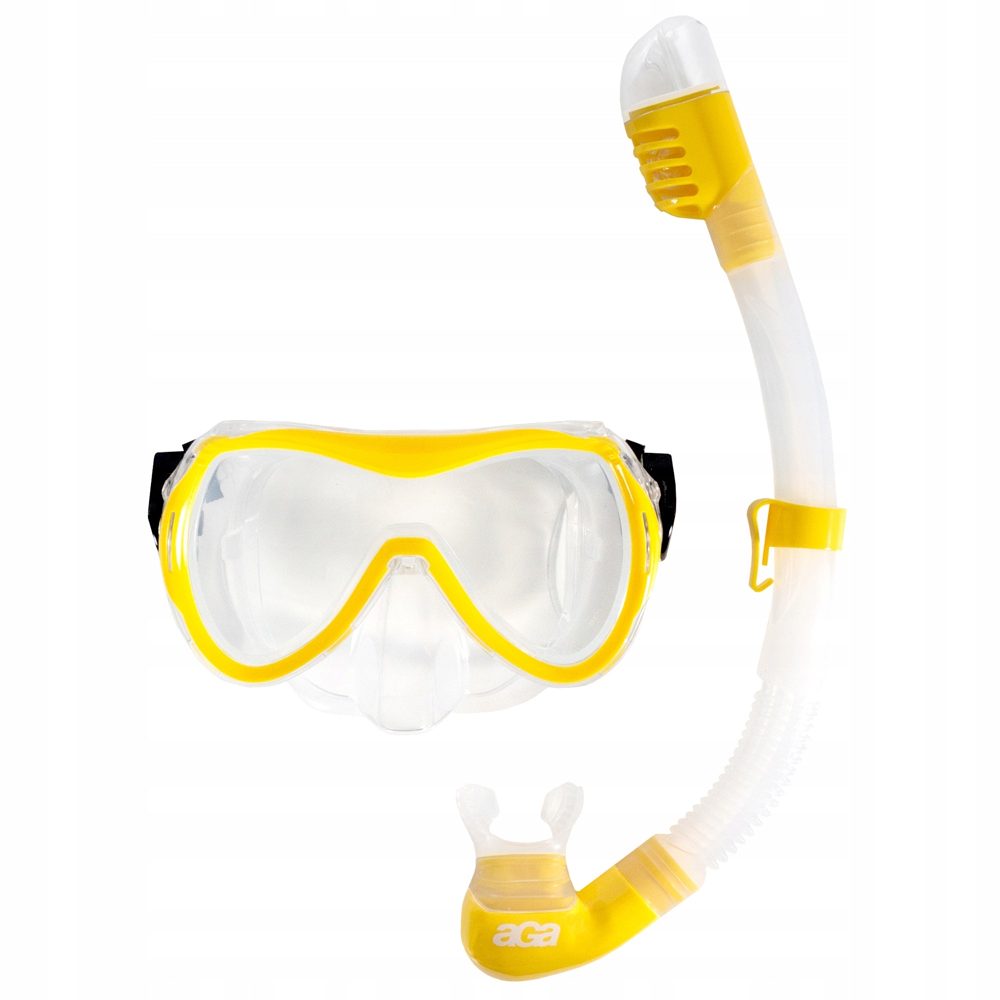 Aga Diving Set Mask Glasses with Pipe Tube Yellow Snorkeling Manufacturer code DS1320YL
