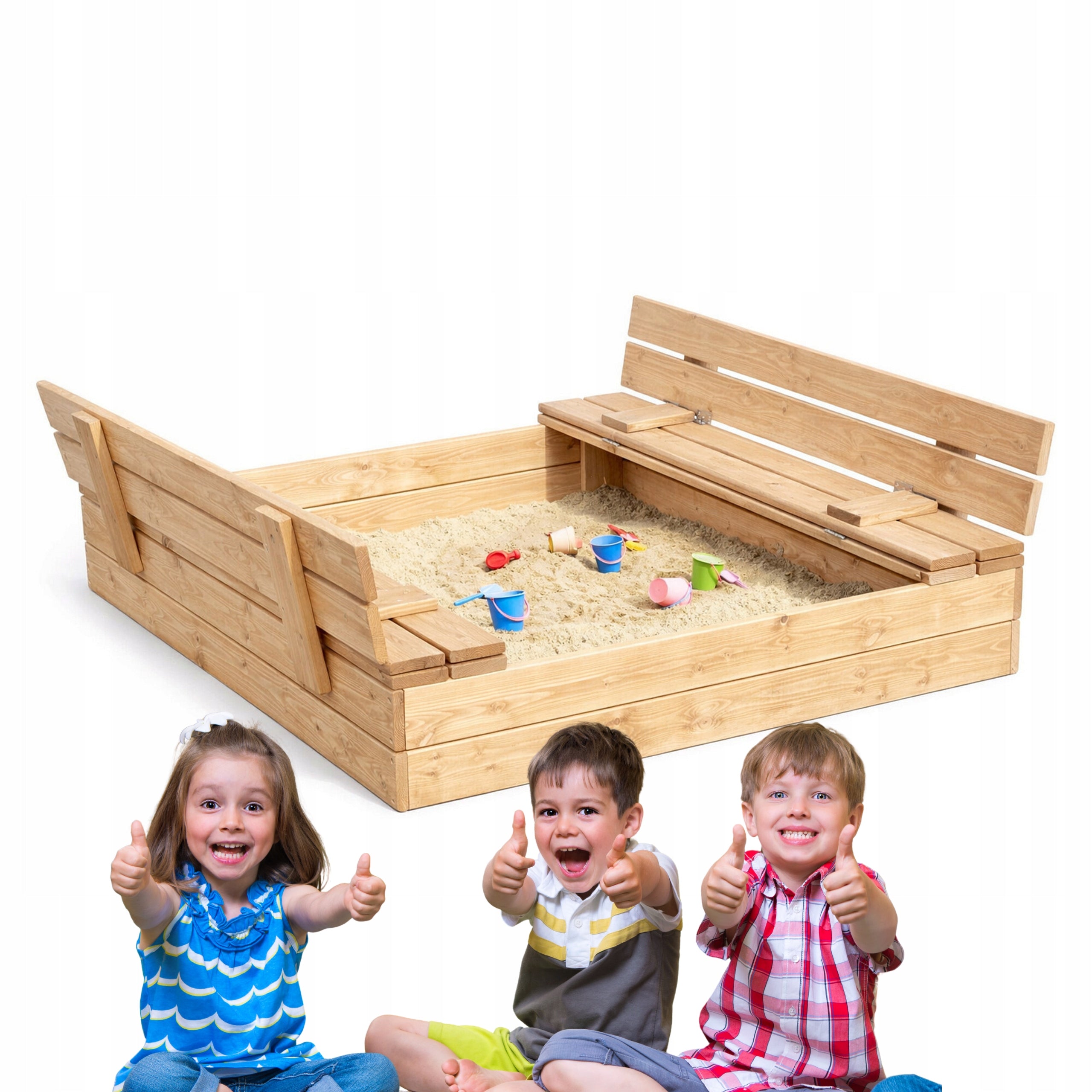 Aga Wooden sandbox for children 120x120 cm
