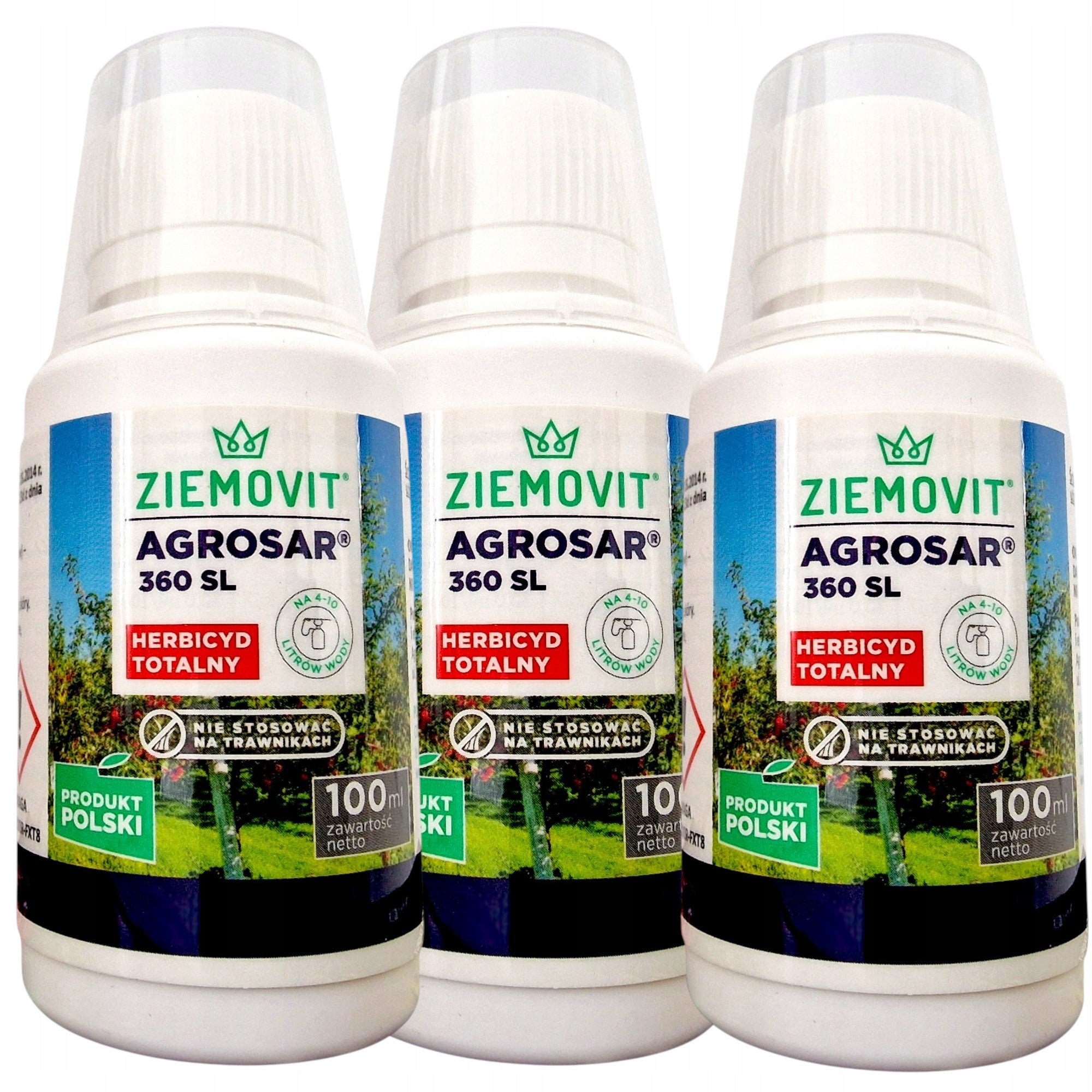 Agrosar 360 SL For Weed Herbicide Glyphosate 3x100ml WITHOUT CERTIFICATE