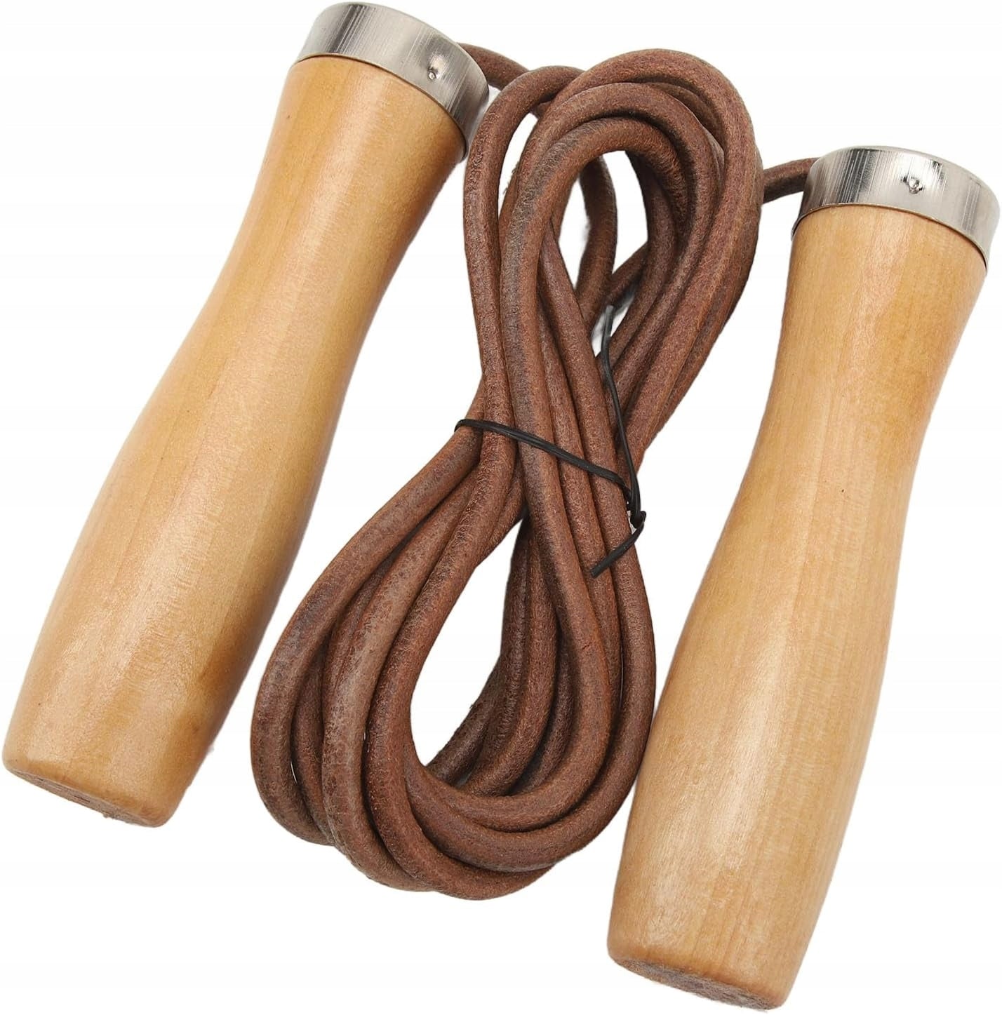 Ahomie Adjustable Leather Jump Rope with Wooden Handle, Leather Rope Rope length 200 cm