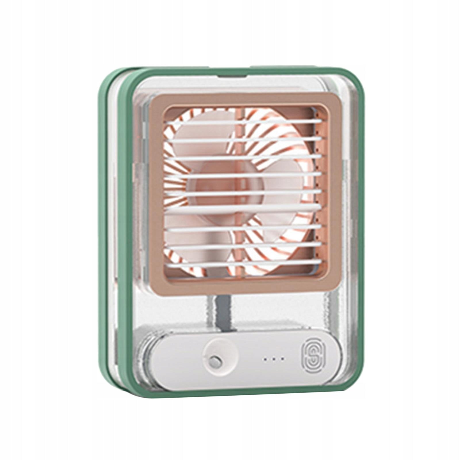 Air Conditioner Fan with Light Desktop Fan Cooling Fan for Desktop Green