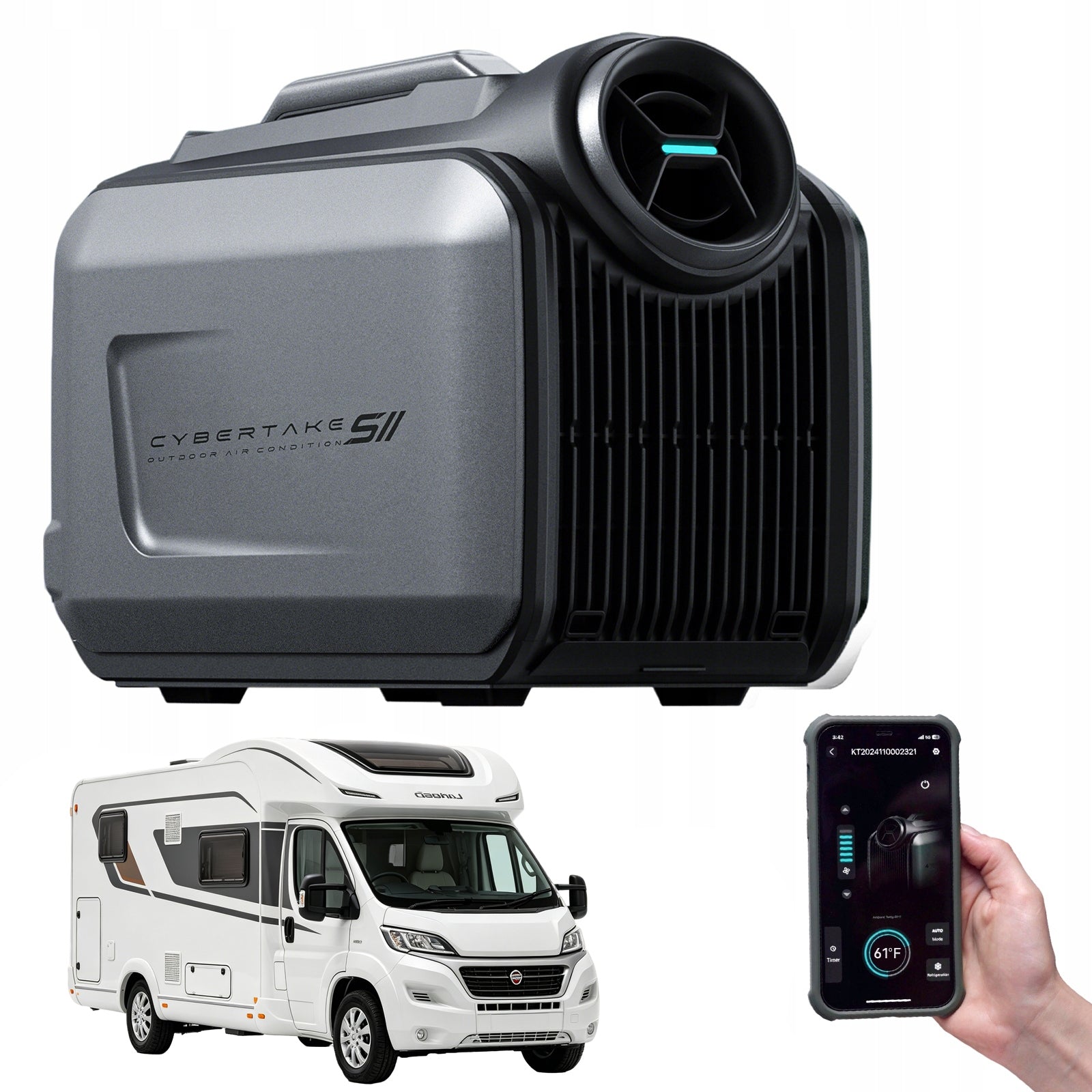 Air Conditioner Portable Cybertake 5100 BTU 1 kW Wi-Fi Heating Home And Camper