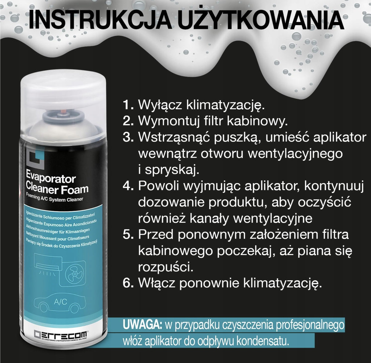 Air Conditioning Disinfection Foam Auto Cleaning Fungus Remover 400ml Product weight with unit packaging 0.4 kg