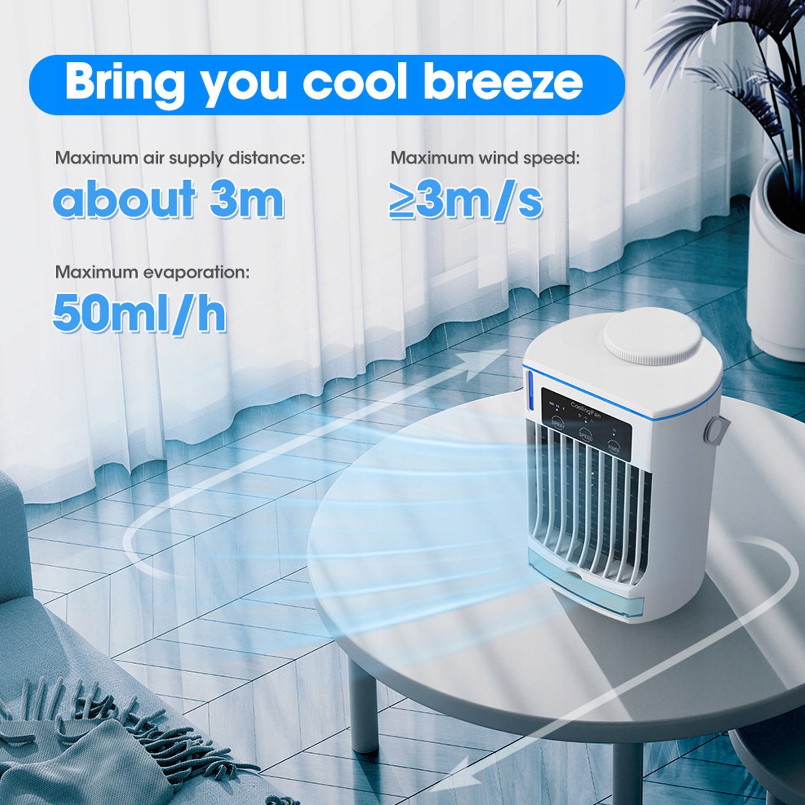 Air Cooler Humidifier 3 Speed 500ml Portable USB Desktop F7 Manufacturer code AG251107053188
