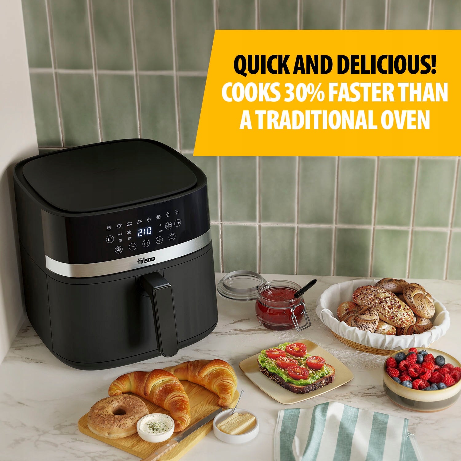 Air Fryer Tristar FR-9418 – 8L, 2000W, Digital Touch, 7 Programs, PFAS-Free Brand Tristar