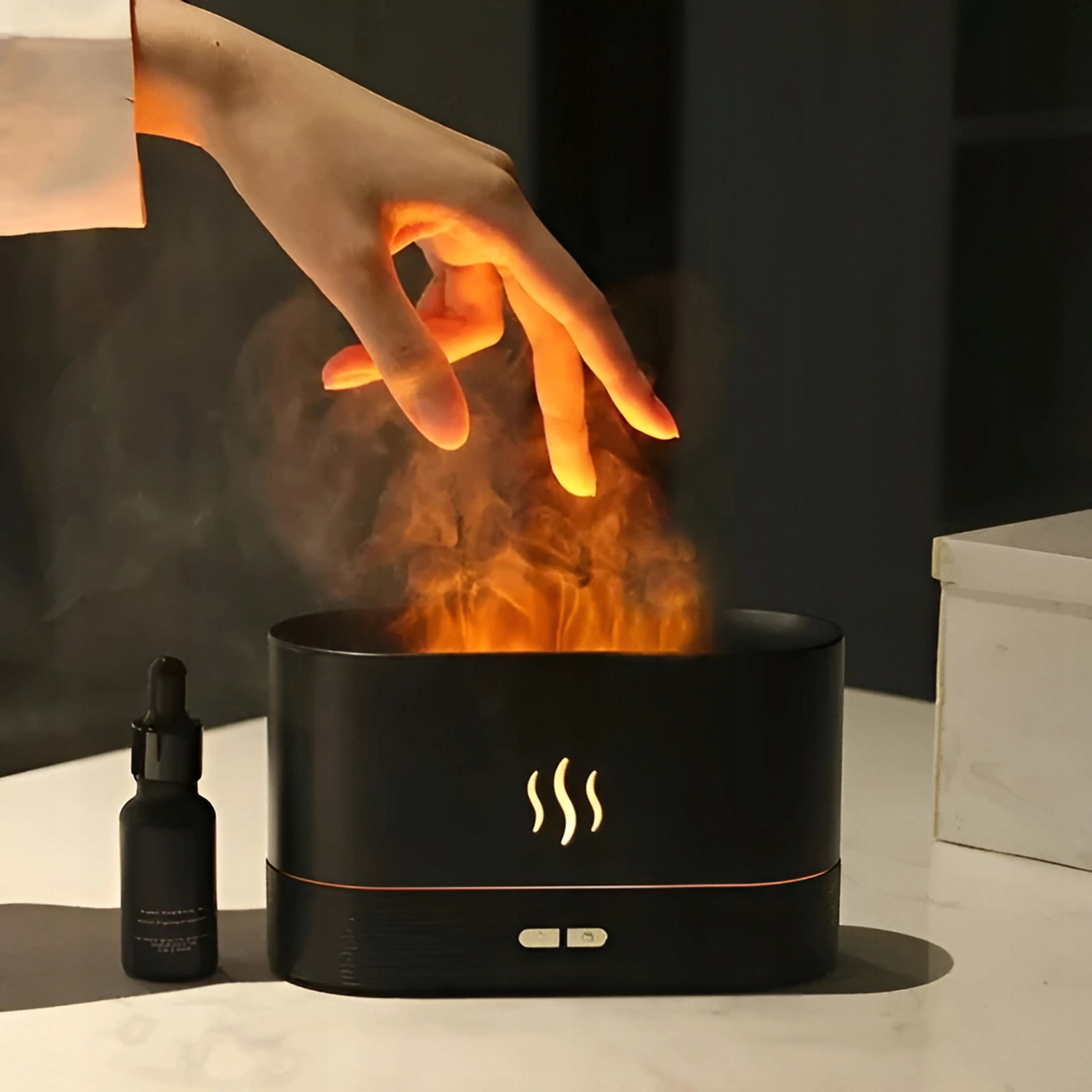 Air Humidifier 180ml Scent Diffuser Fire Effect LED Fireplace 3in1 Brand ADE