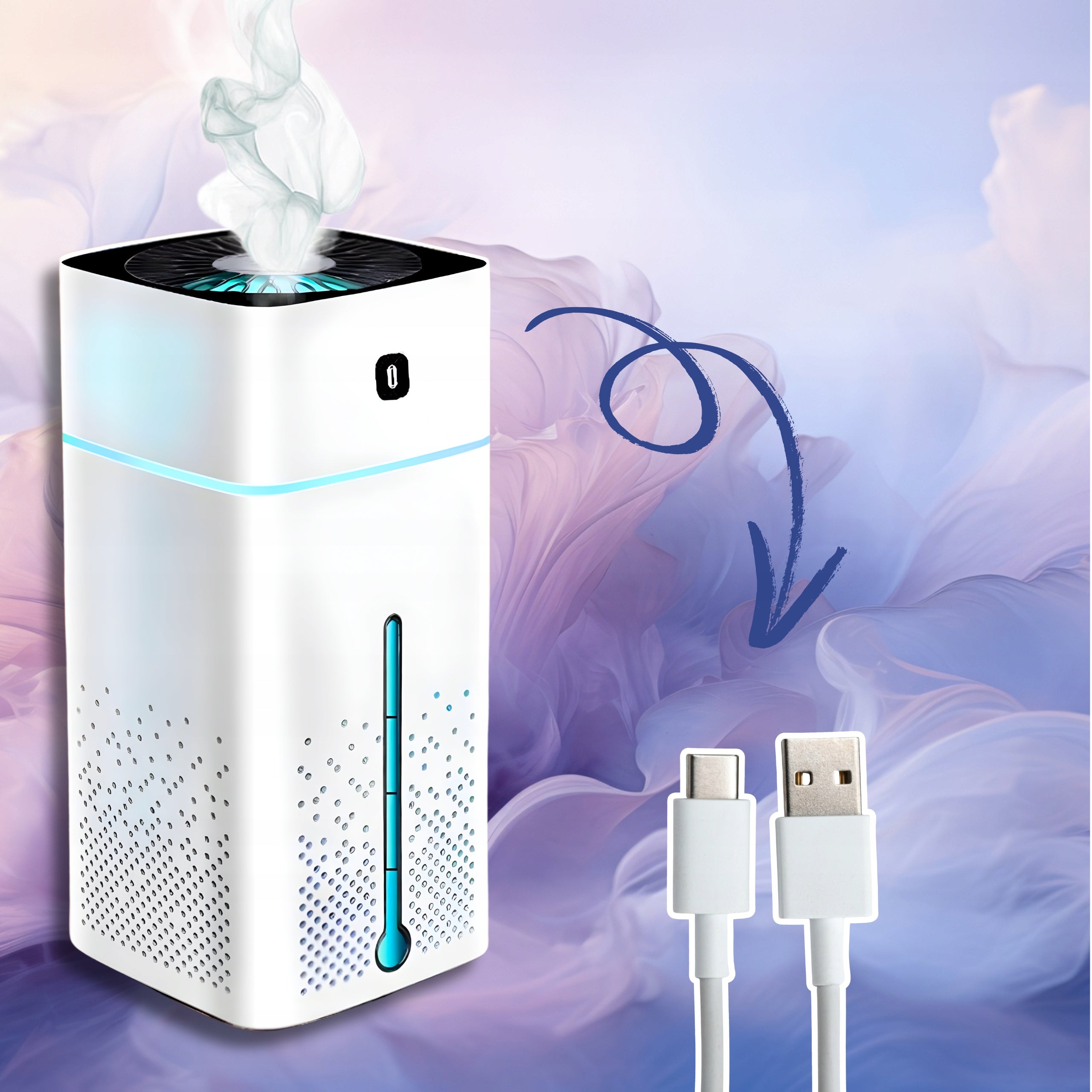 Air Humidifier 1L Aromatherapy Diffuser 12 Essential Oils White Dominant color white