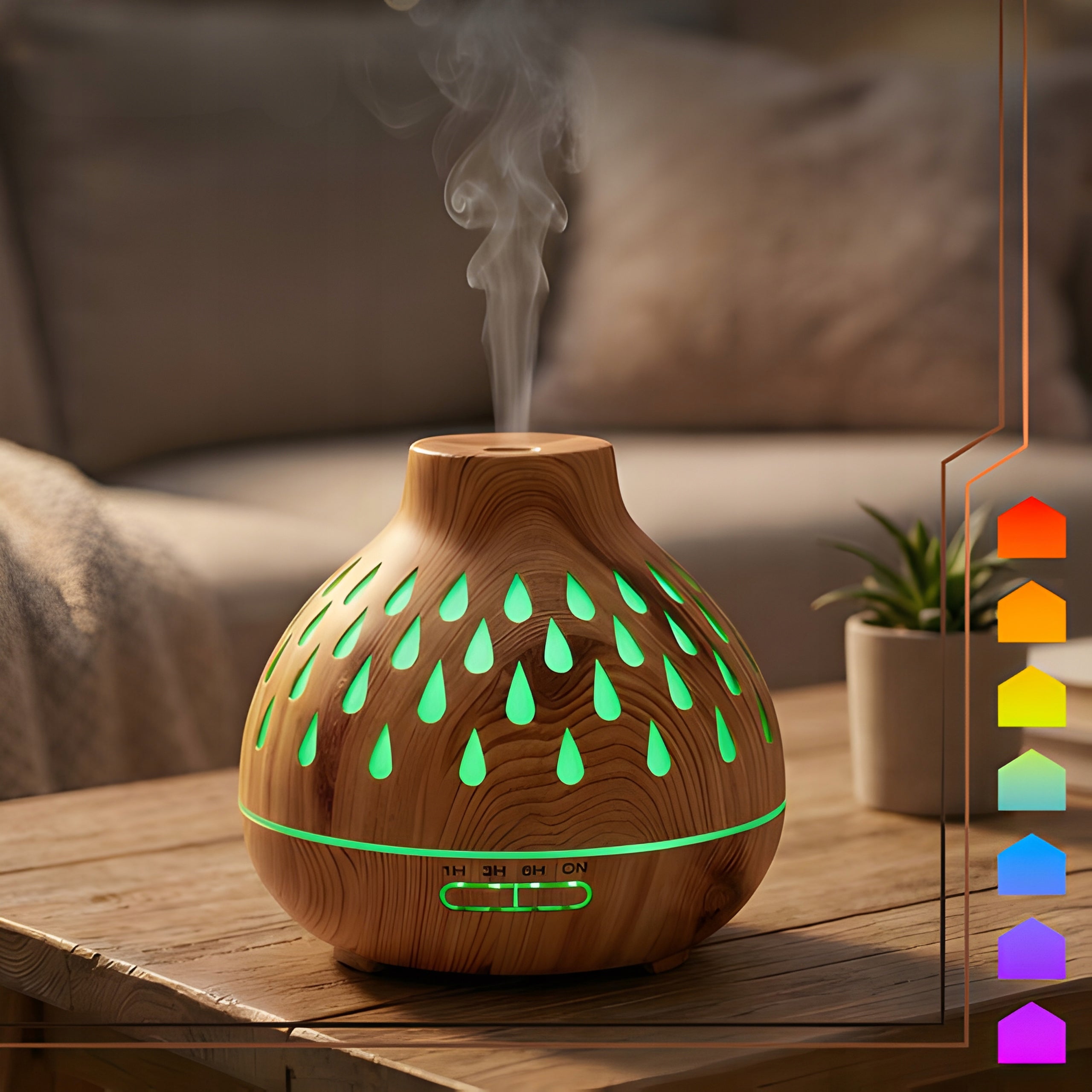 Air Humidifier Fragrance Diffuser 400ml LED Backlight with 12 Oils Type ultrasonic humidifier