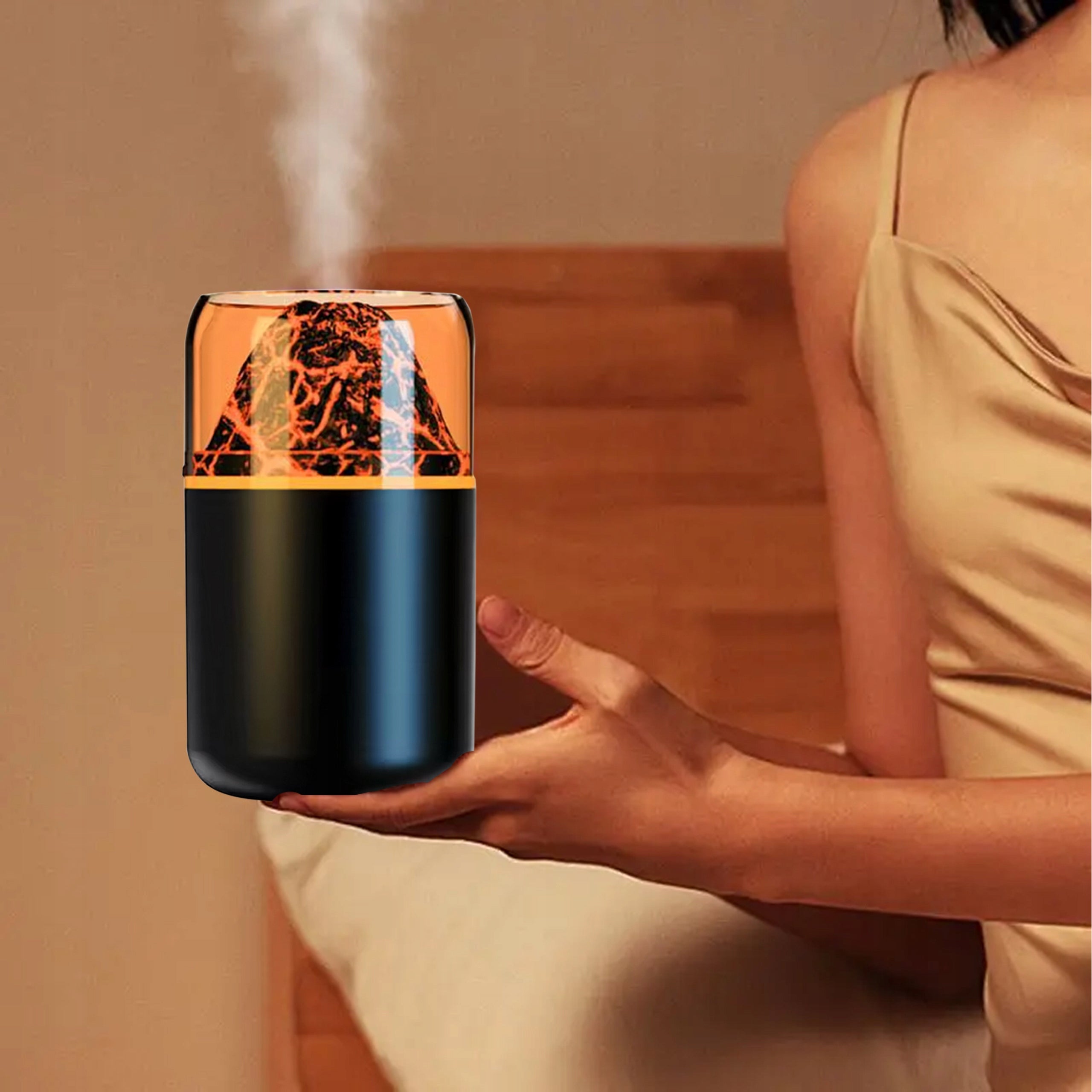 Air Humidifier Fragrance Diffuser Led Aromatherapy Volcano Fire Effect Water tank capacity 0.18 l