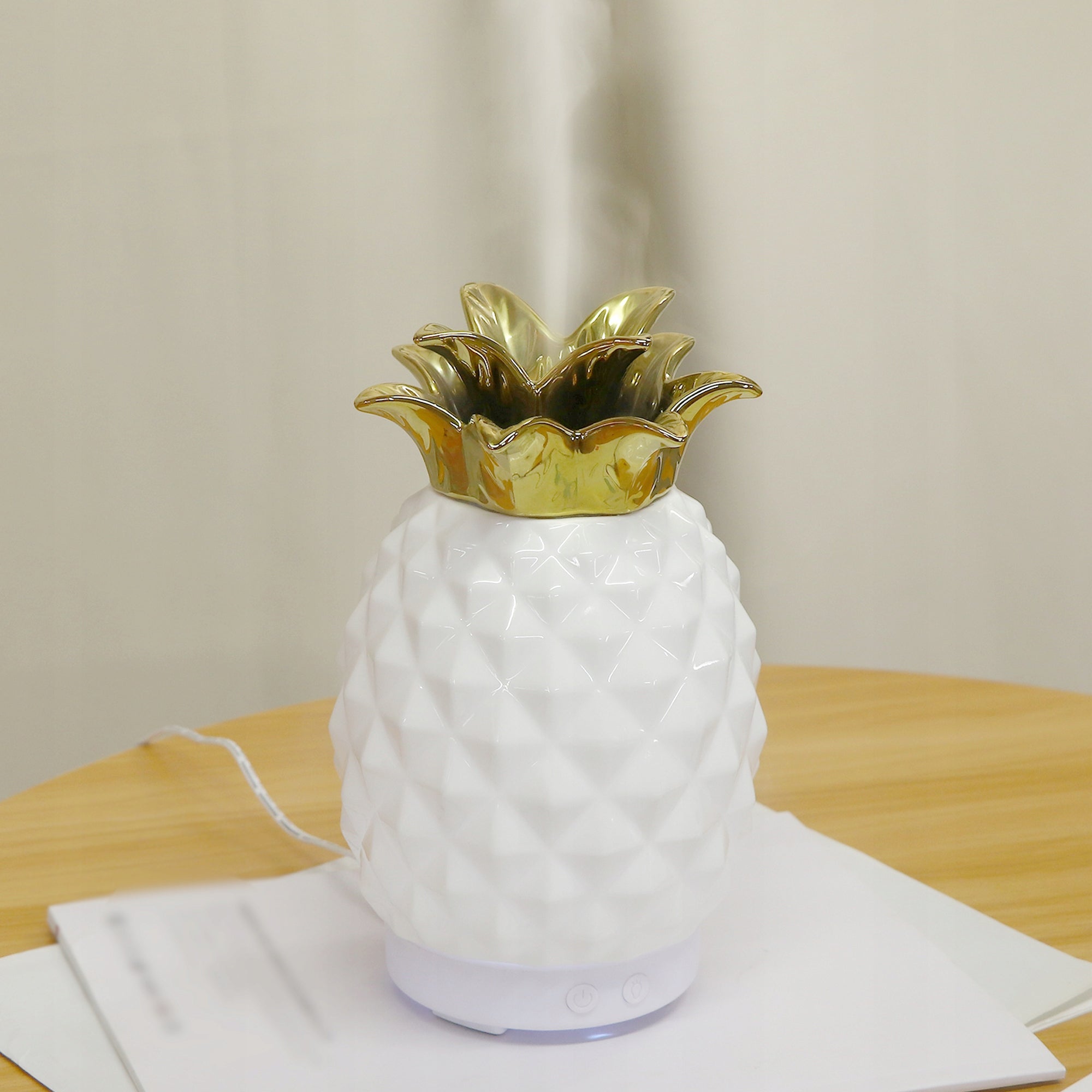 Air Humidifier Pineapple Scent Diffuser LED Ceramic Ultrasonic Model ananas