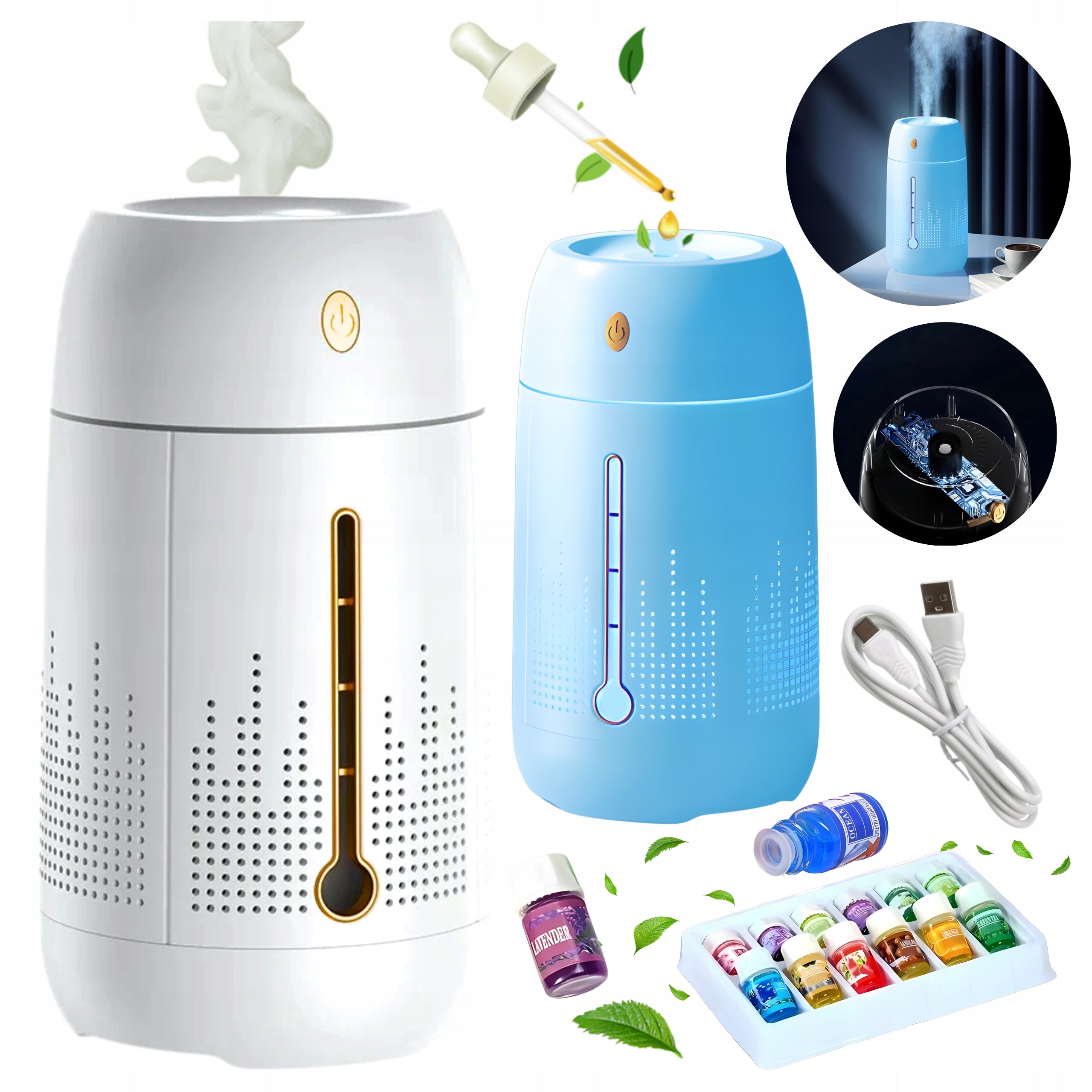 Air Humidifier Portable USB 1,2L Aromatherapy Diffuser White