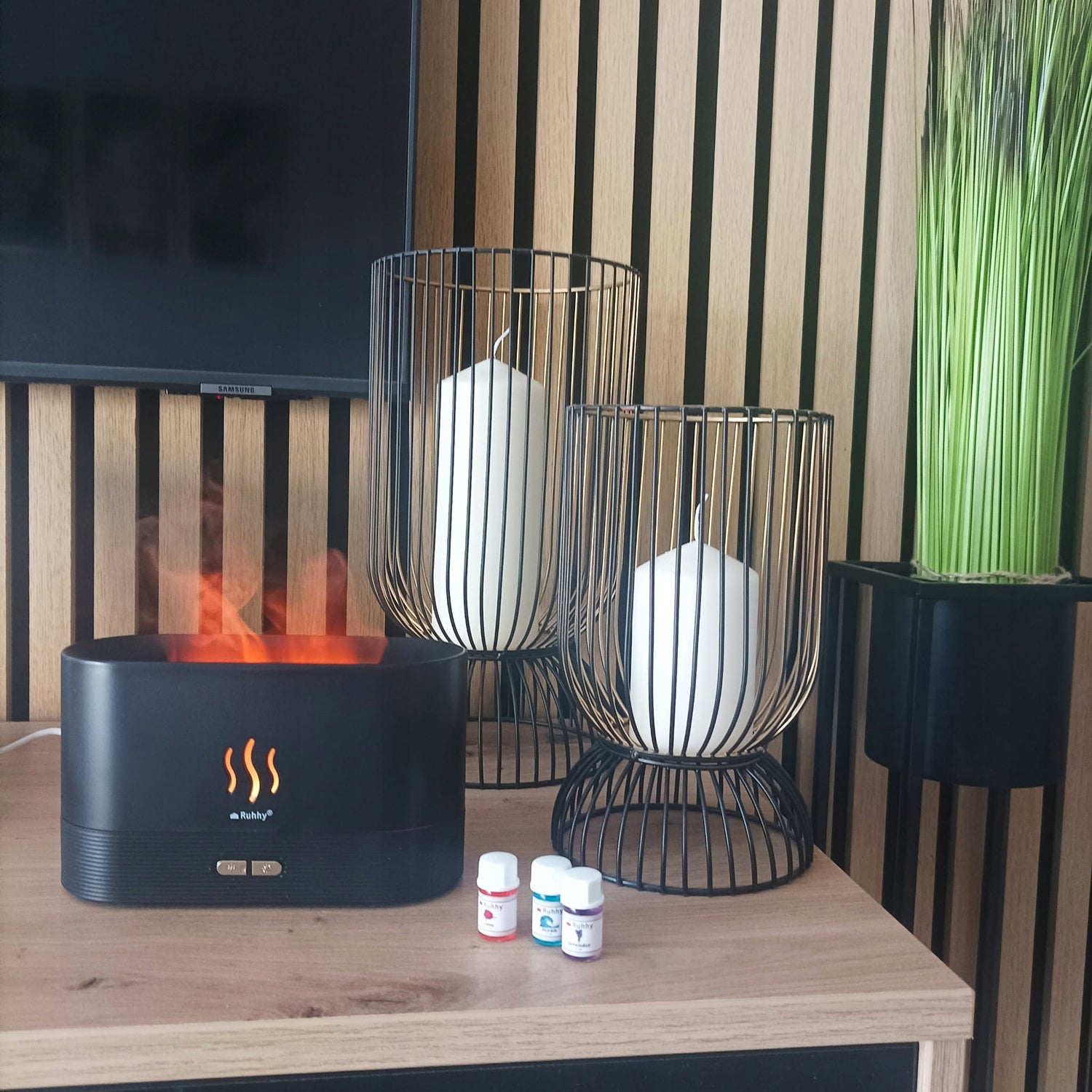 Air Humidifier Ruhhy Diffuser Fire Effect LED Fireplace 3in1 Type steam humidifier