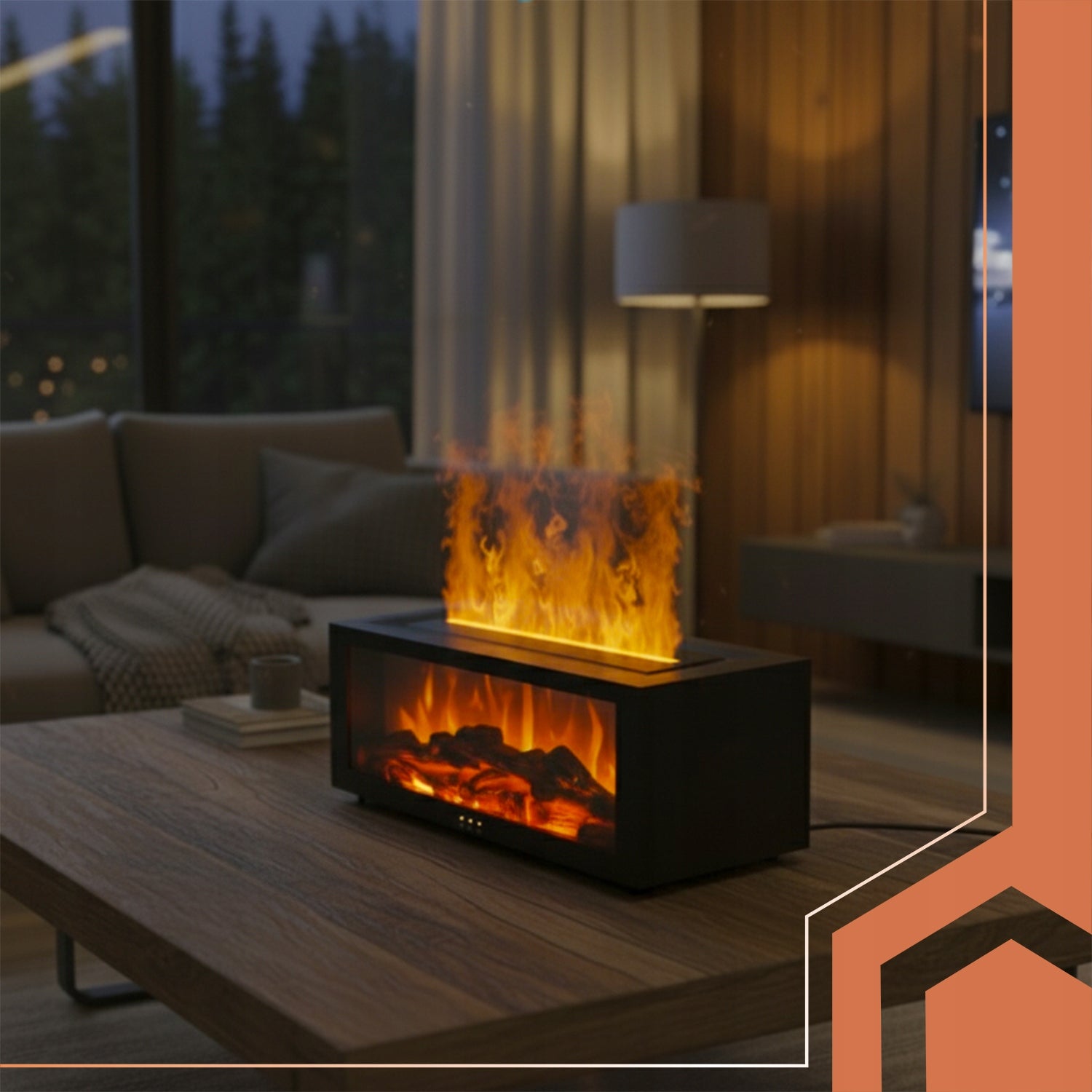 Air Humidifier Ruhhy Fragrance Diffuser Fireplace Effect 150ml Brand Ruhhy