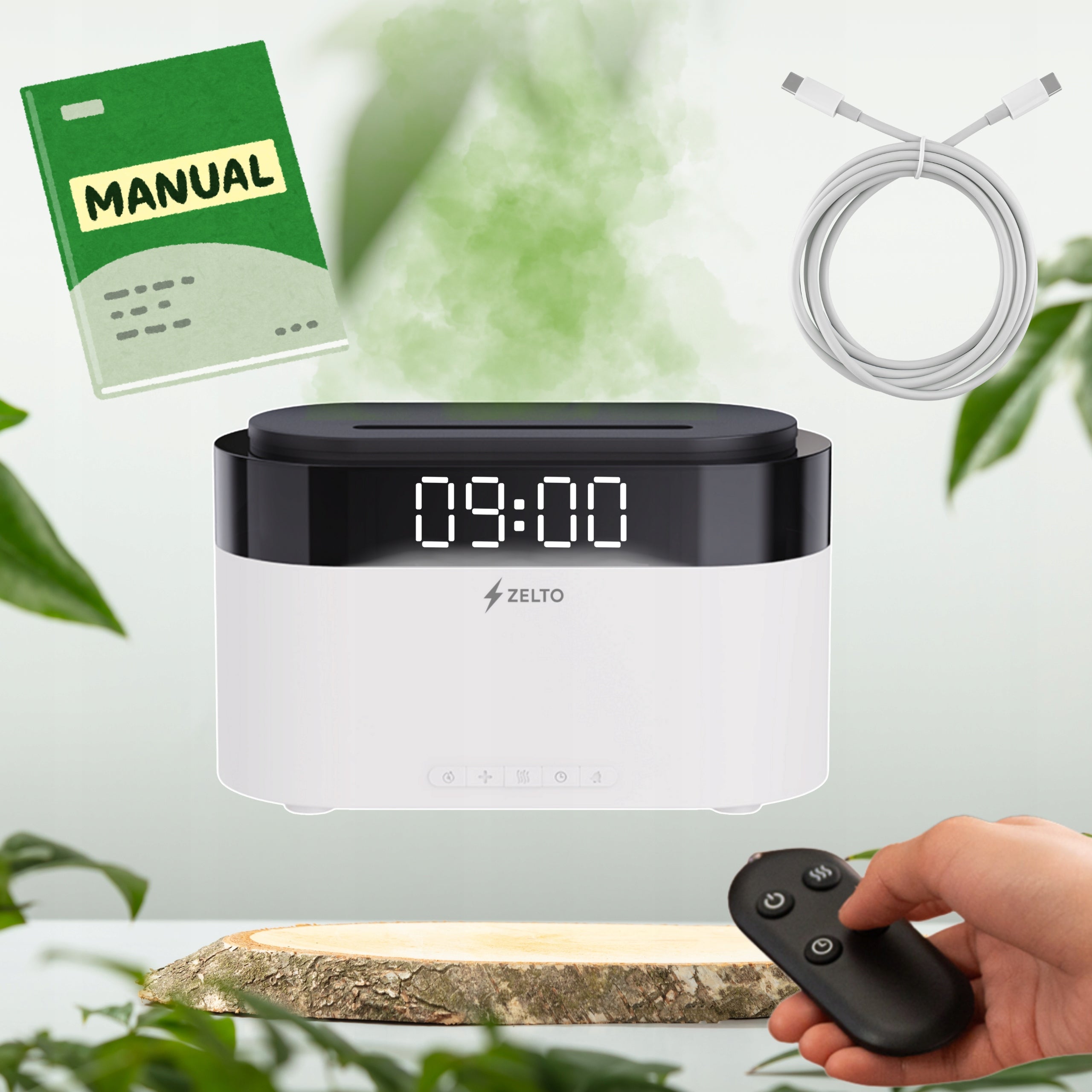 Air Humidifier Ultrasonic LED Fragrance Diffuser Aromatherapy Remote Control Dominant color white