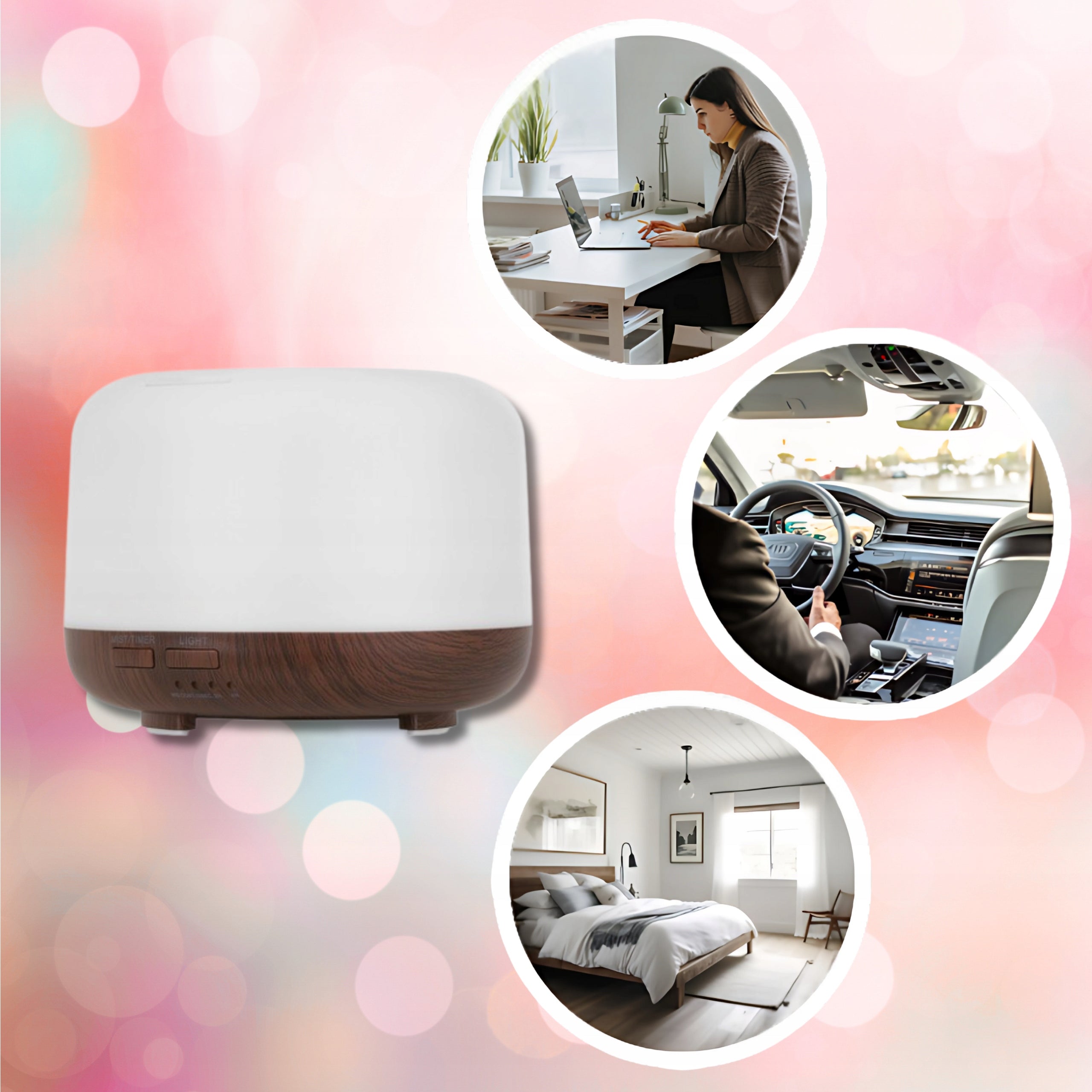 Air Humidifier Ultrasonic Scent Diffuser 300ml LED With Remote Control Brand ADE