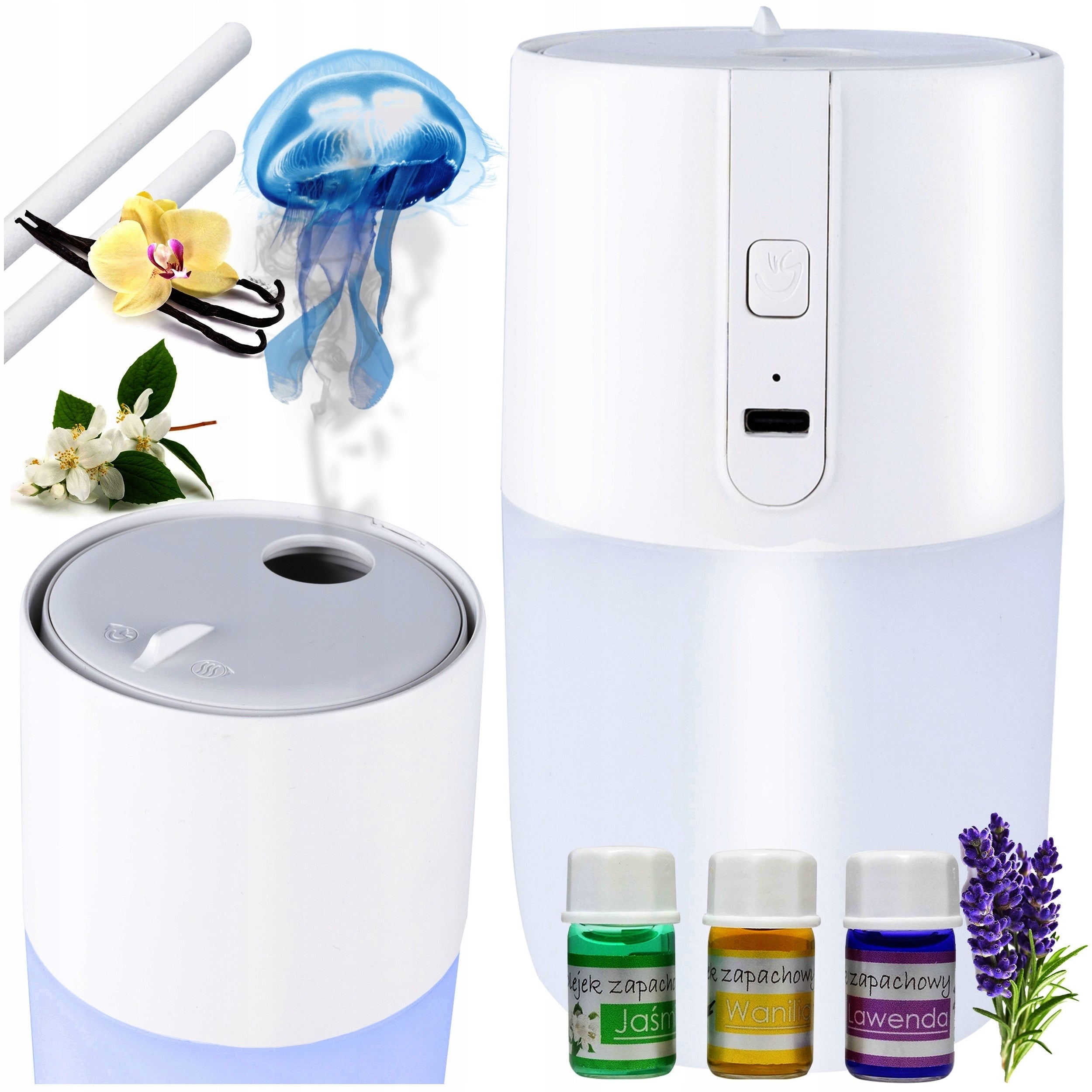 Air Humidifier Usb Rgb Night Light 2in1 + Oils Aromatherapy Quiet Medical device no
