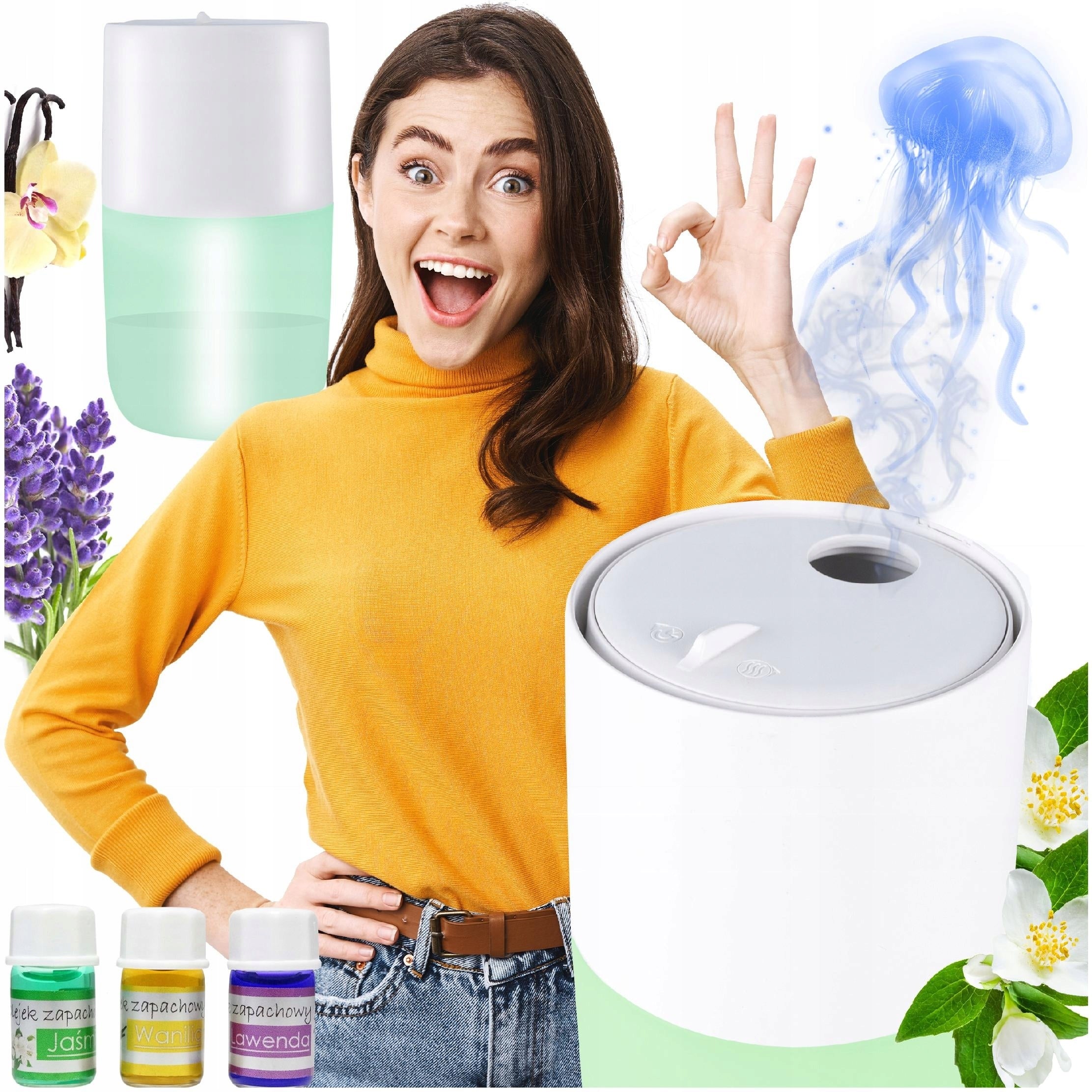 Air Humidifier Usb Rgb Night Light 2in1 + Oils Aromatherapy Quiet