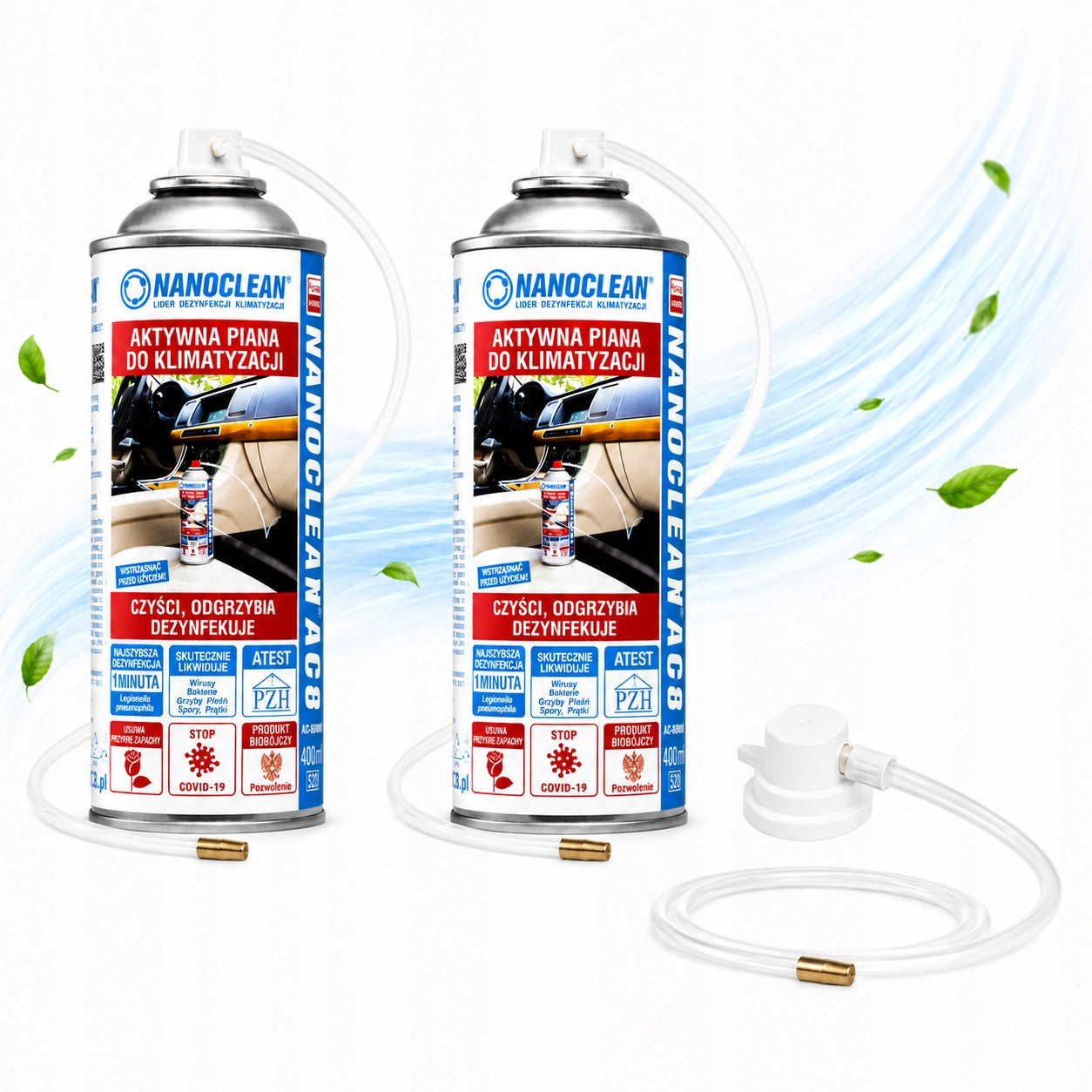 Air conditioning defungal cleaner cleaning NanoClean AC8 for car/home