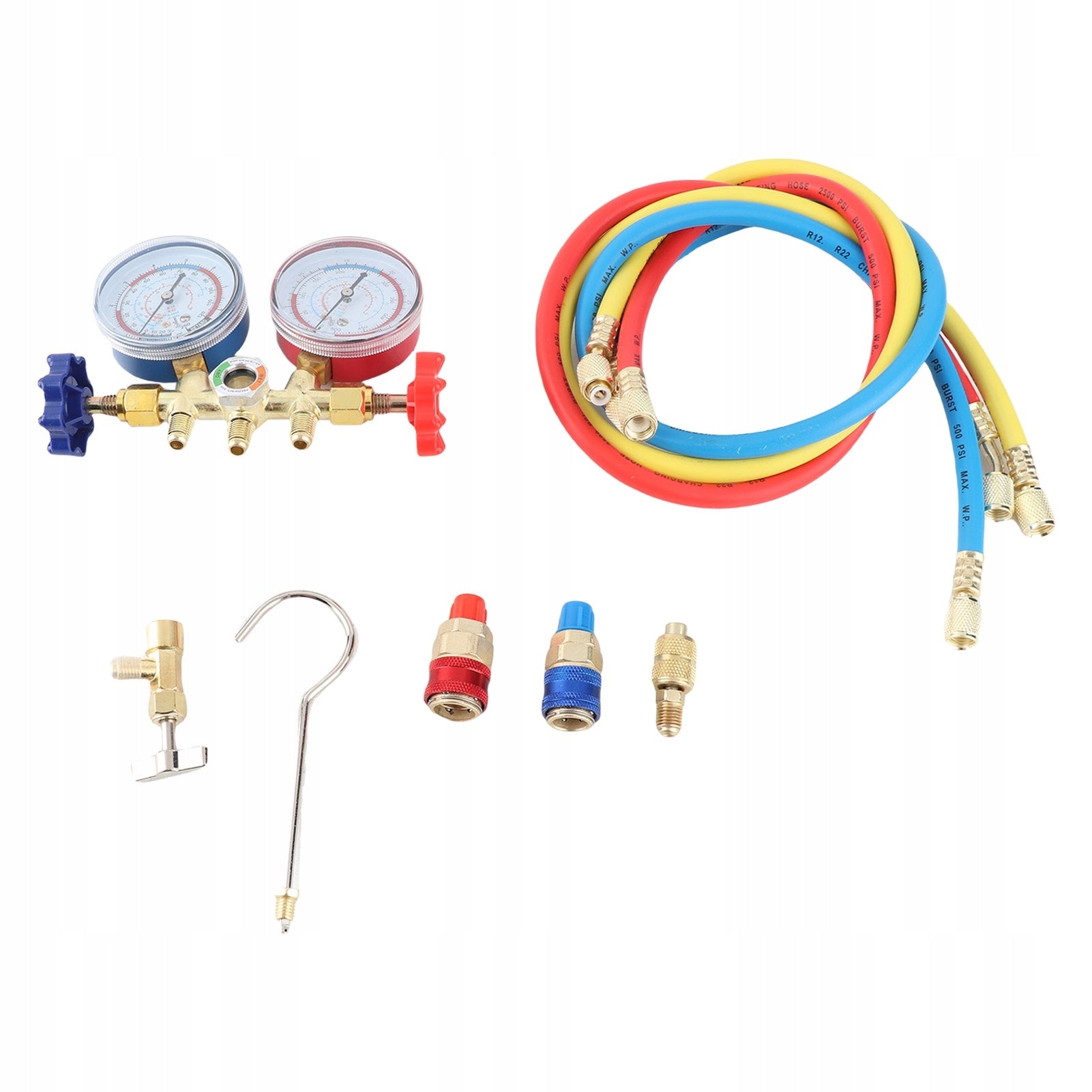 Air conditioning pressure gauge R410 22 134A 3-way 0T tube set
